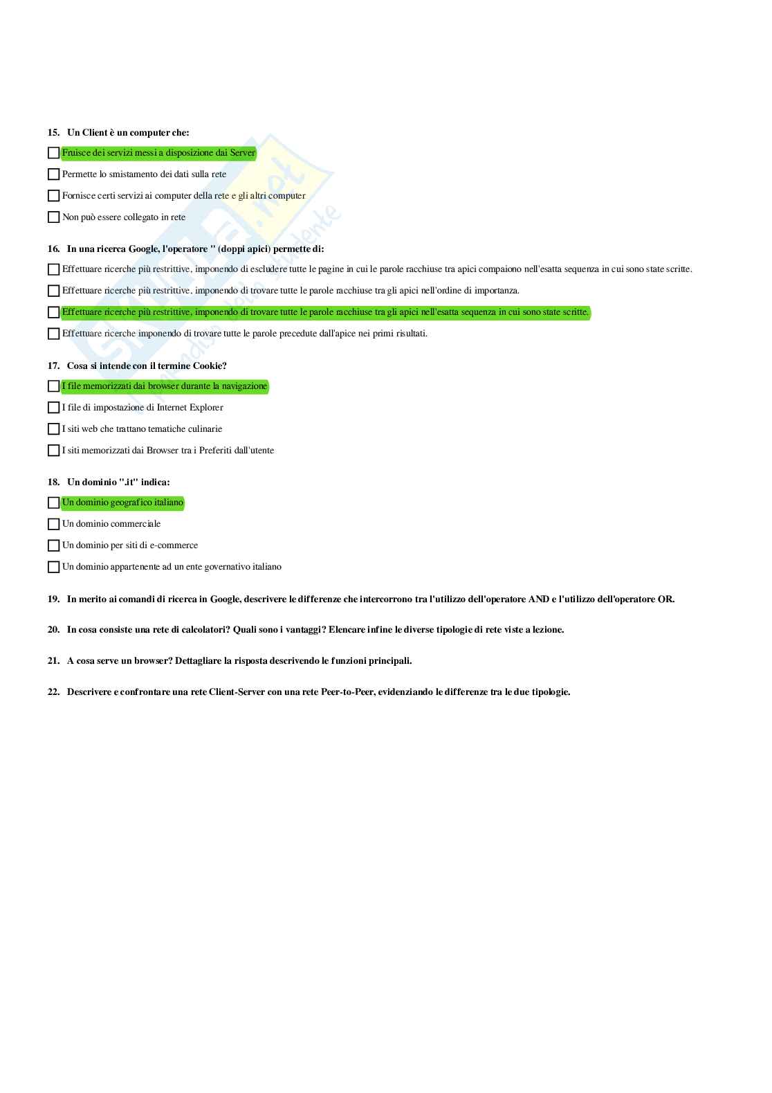 Paniere completo di Abilità informatiche - Risposte multiple e aperte - aggiornato (2025) Pag. 26