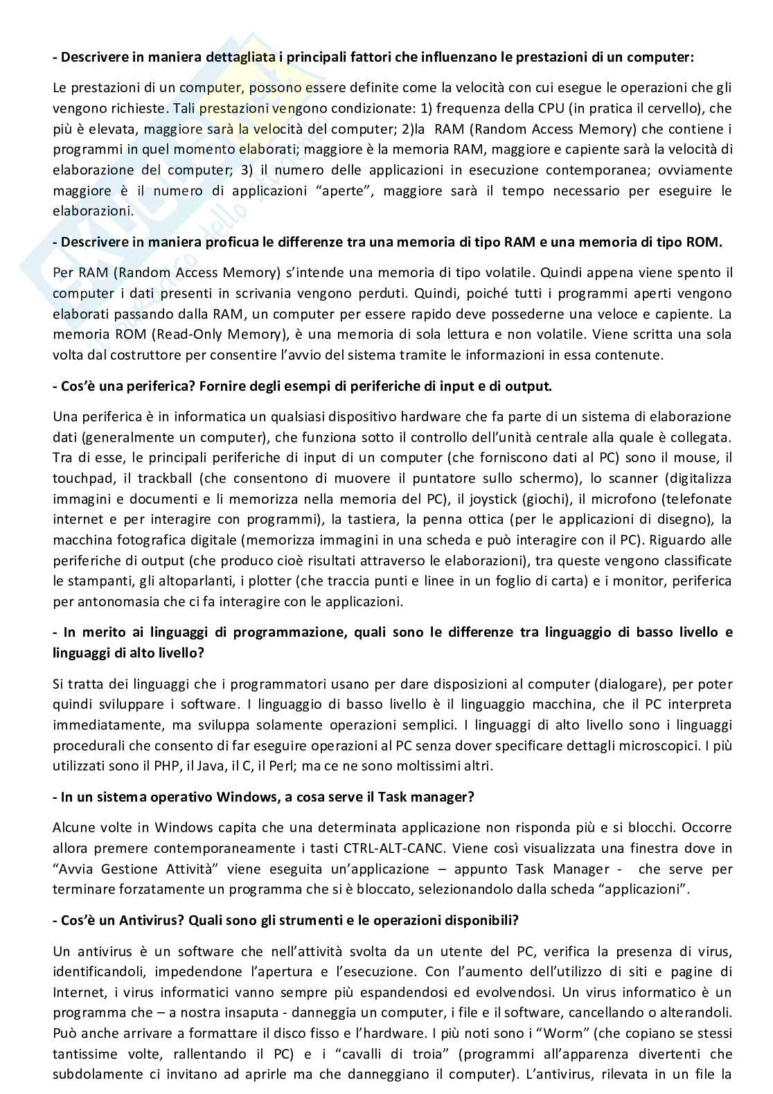 Paniere completo di Abilità informatiche - Risposte multiple e aperte - aggiornato (2025) Pag. 36