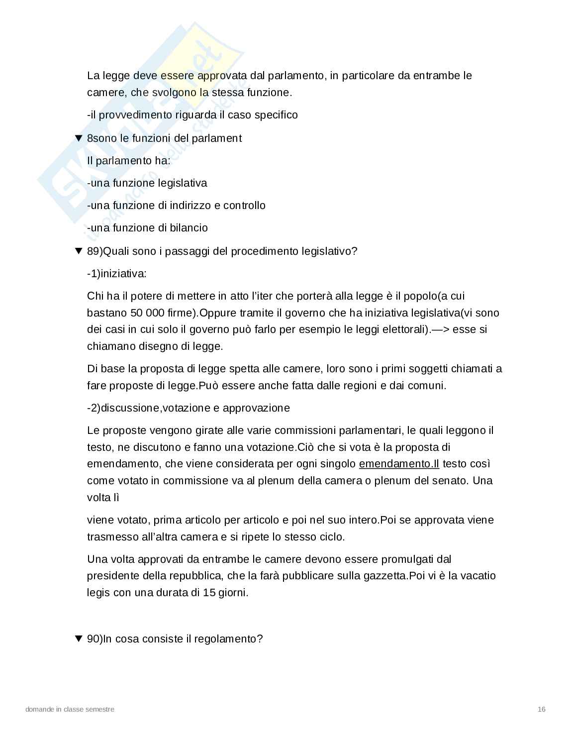 Domande Diritto pubblico classe Pag. 16