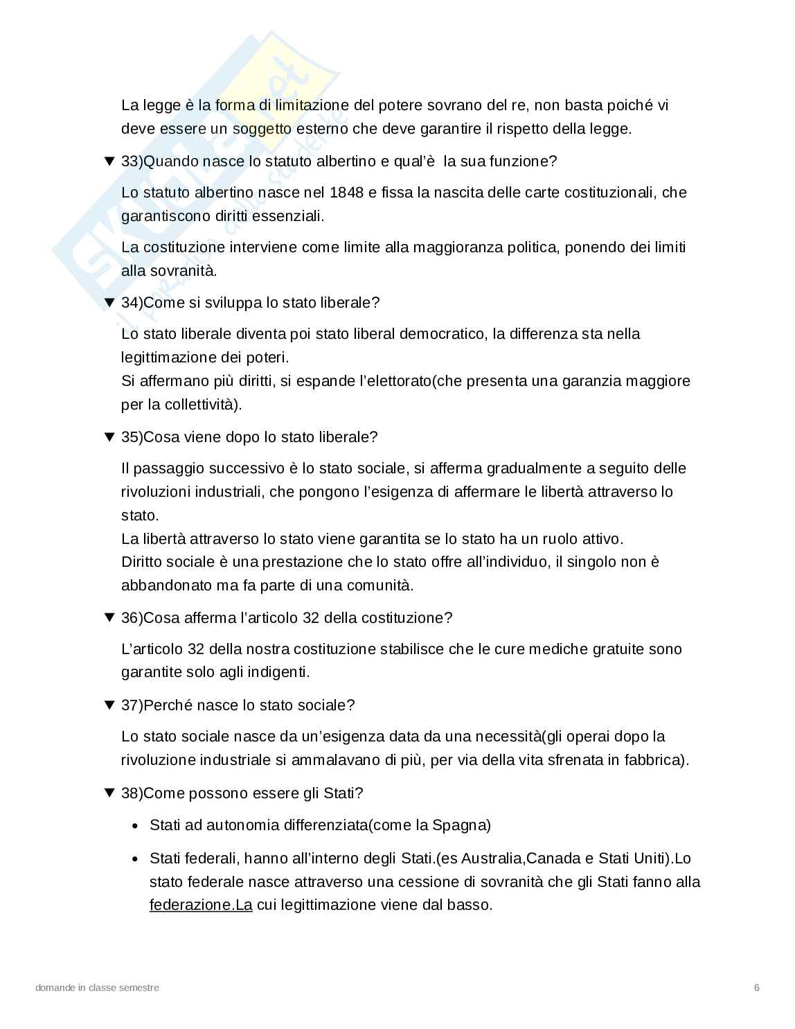 Domande Diritto pubblico classe Pag. 6
