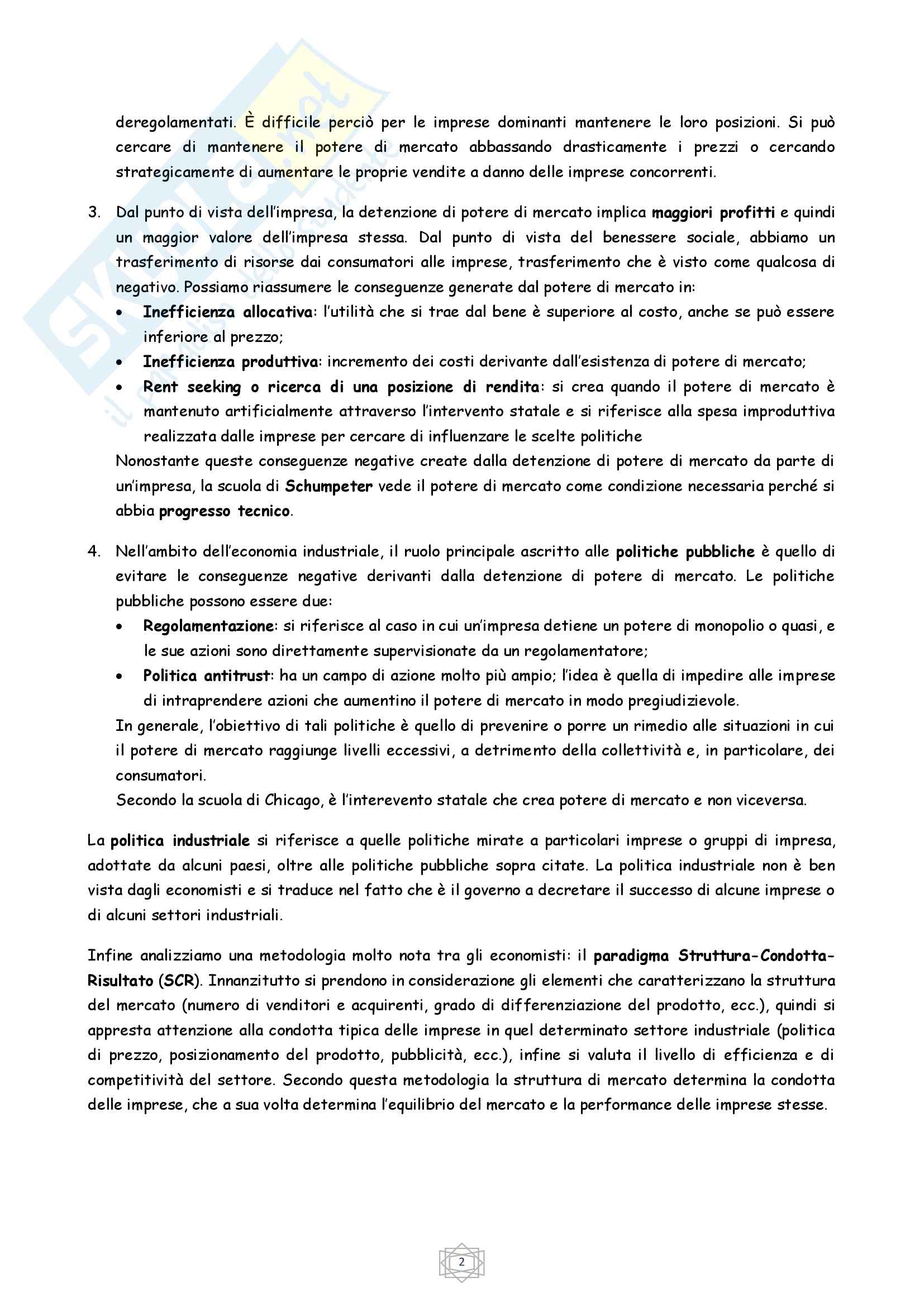Riassunto esame Economia Industriale, prof. Atzeni, libro consigliato Economia Industriale, Cabral (parte 1) Pag. 2