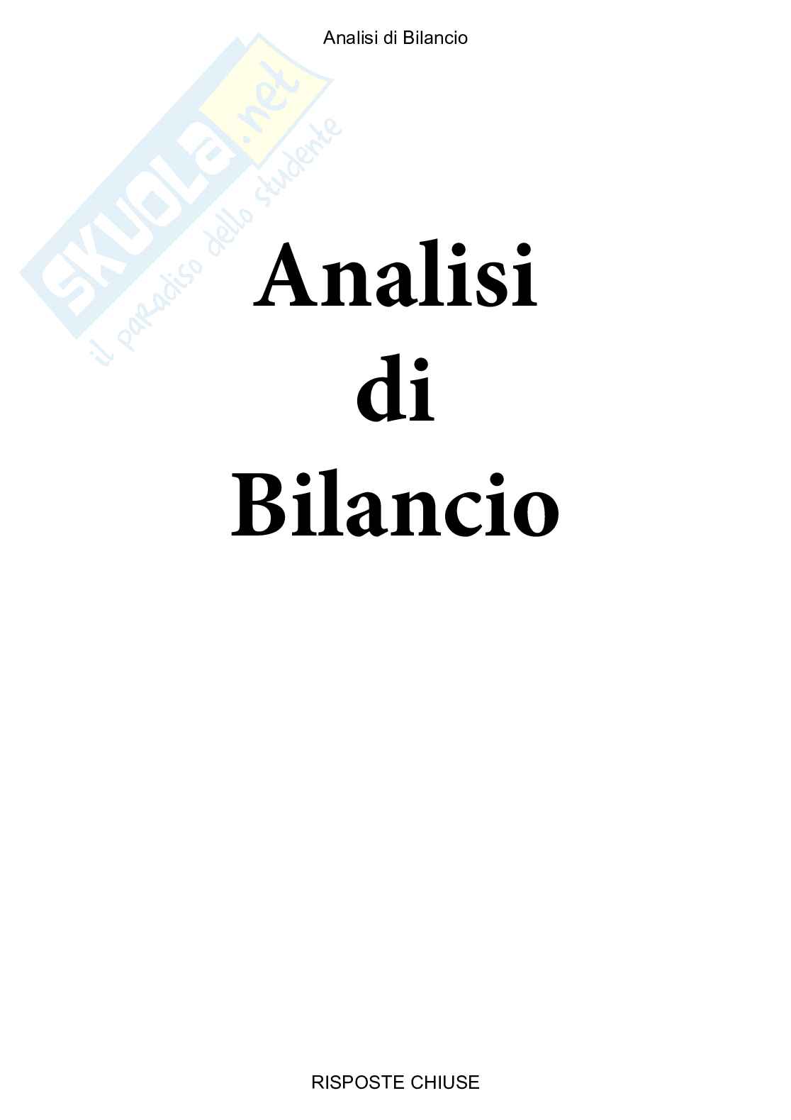 Analisi di bilancio - Paniere compilato Pag. 1