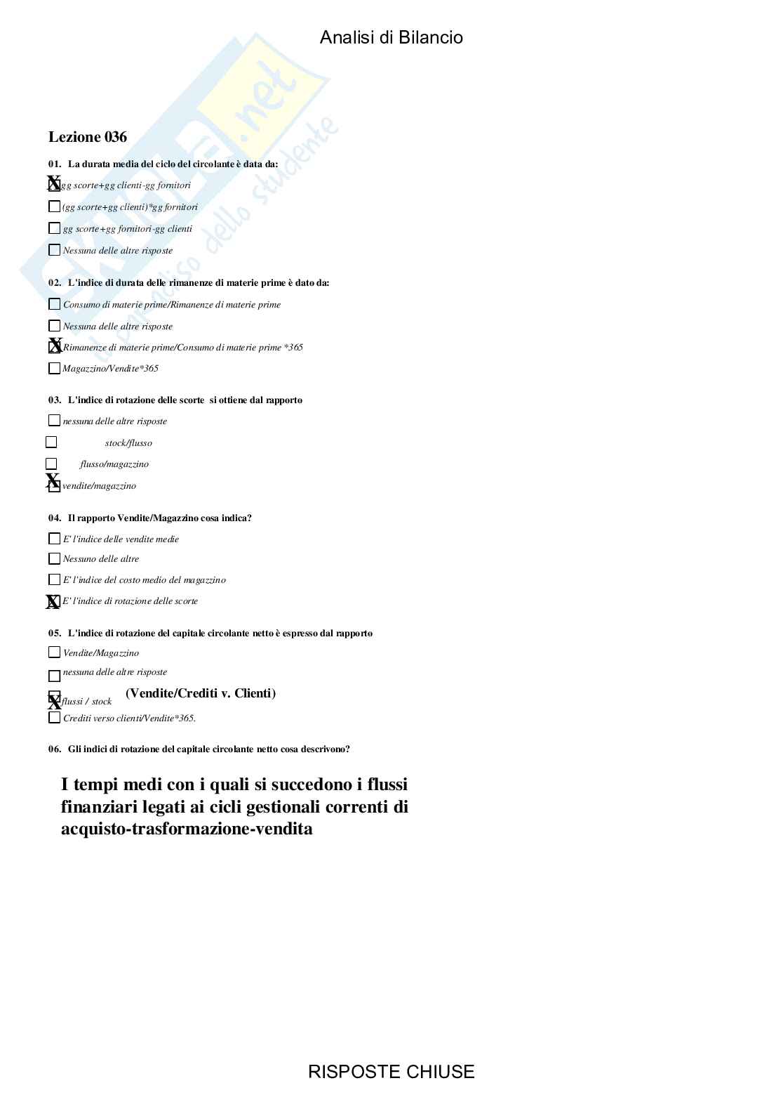 Analisi di bilancio - Paniere compilato Pag. 41