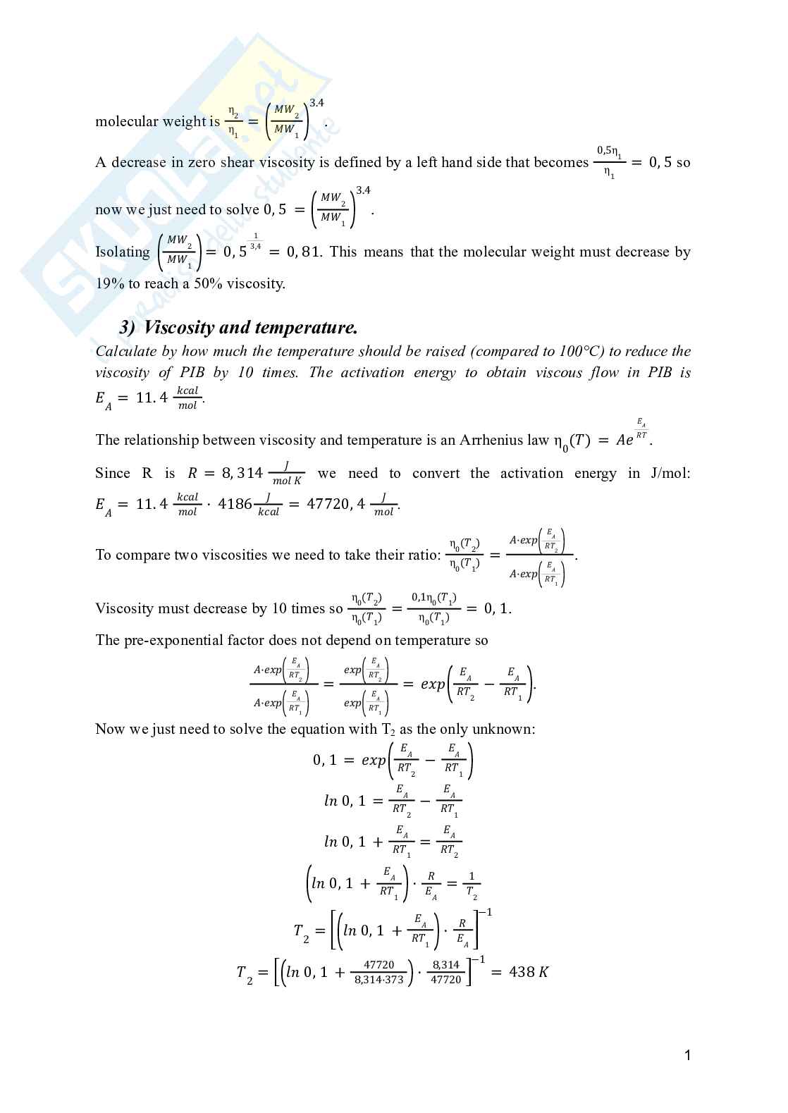 Polymer processing and recycling - Esercizi risolti Pag. 2