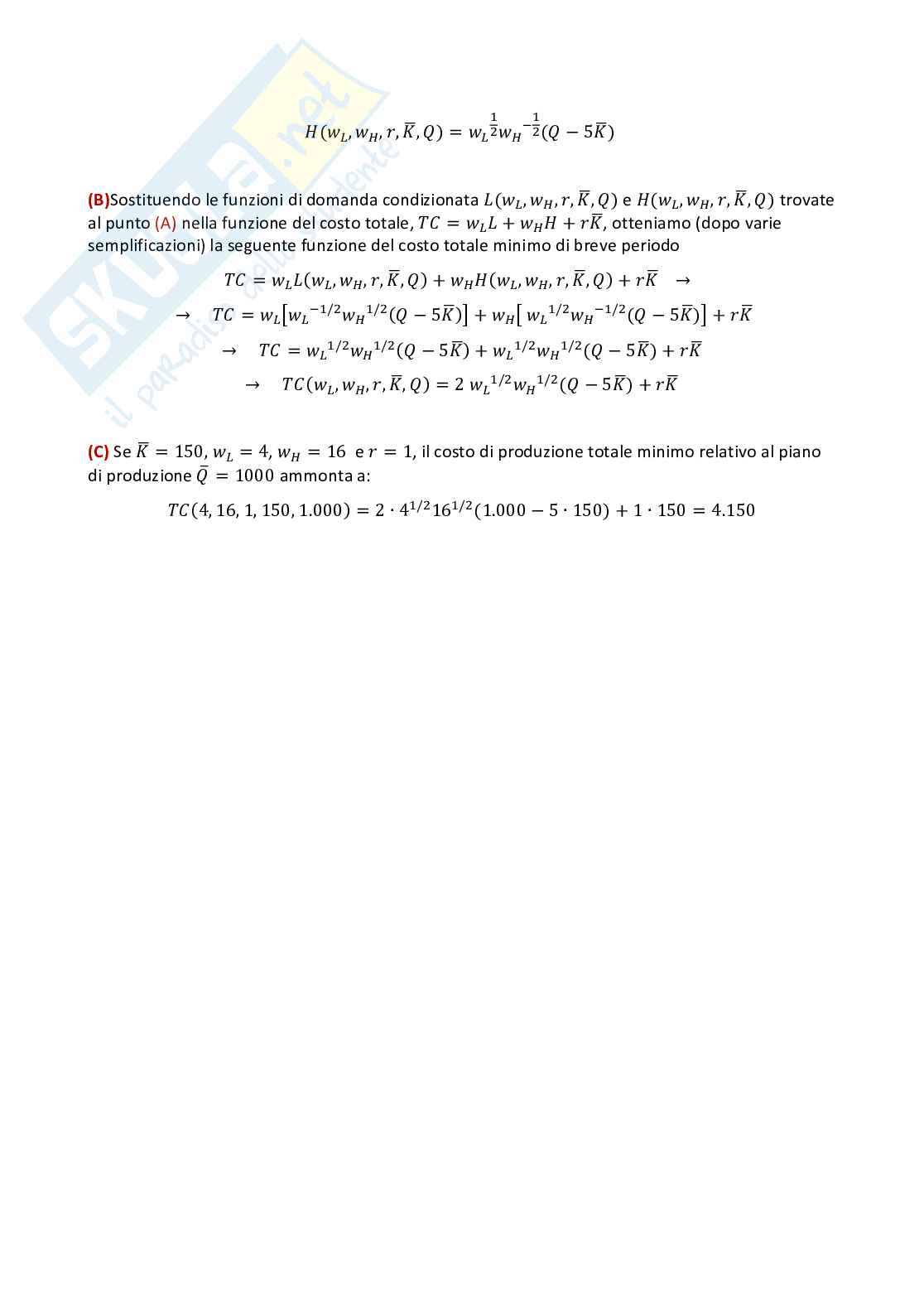 Esercizi d'esame comune di Economia politica   Pag. 61