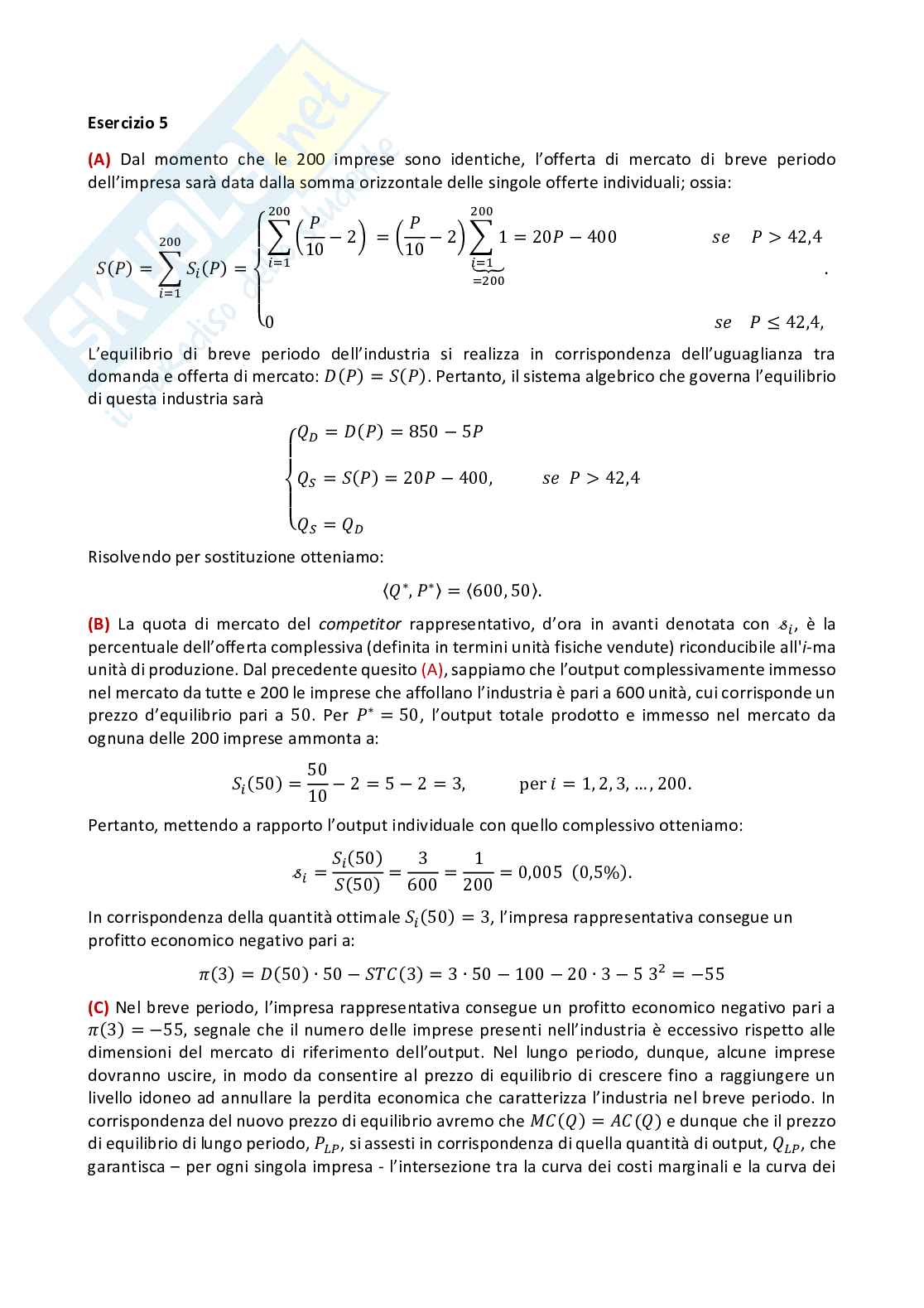 Esercizi d'esame comune di Economia politica   Pag. 76