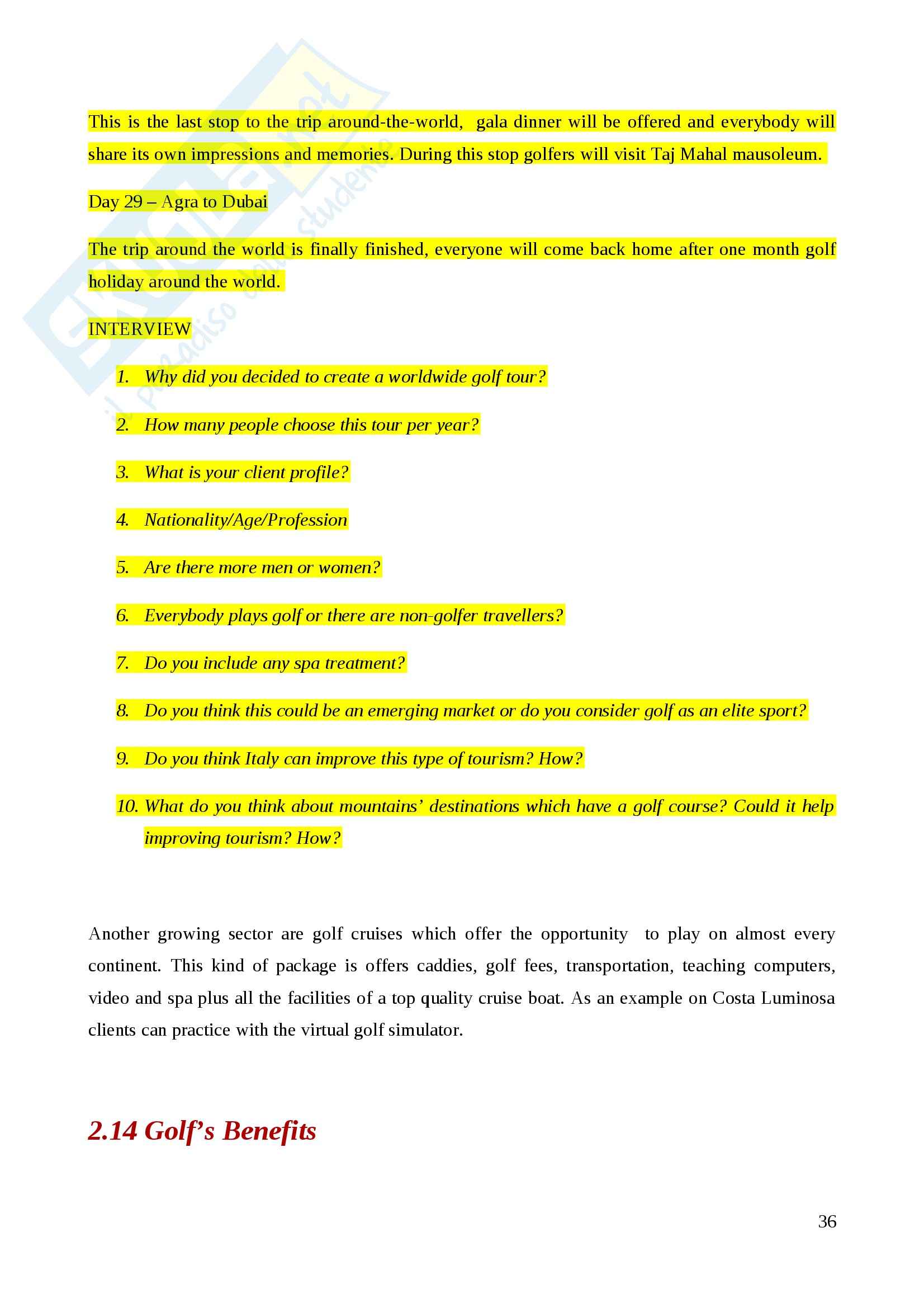 Golf and Tourism, Geografia economica Pag. 36