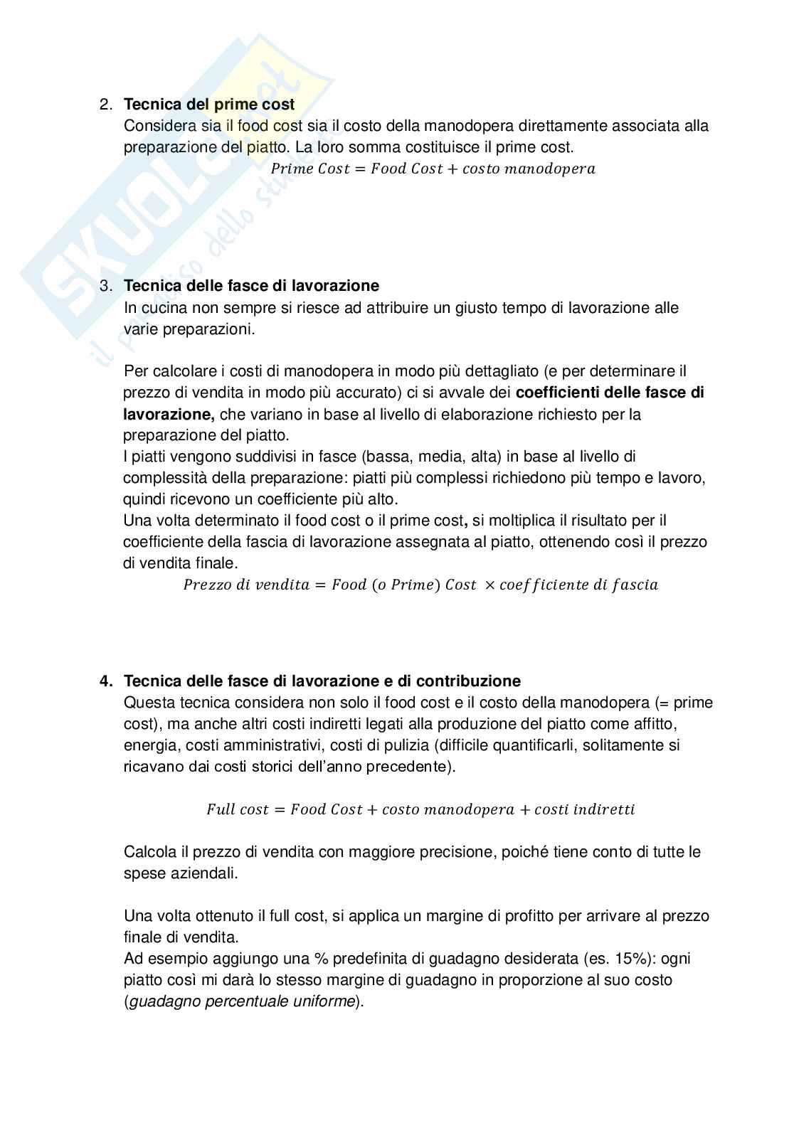 Domande e risposte Progettazione e logistica dei sistemi di ristorazione Pag. 6