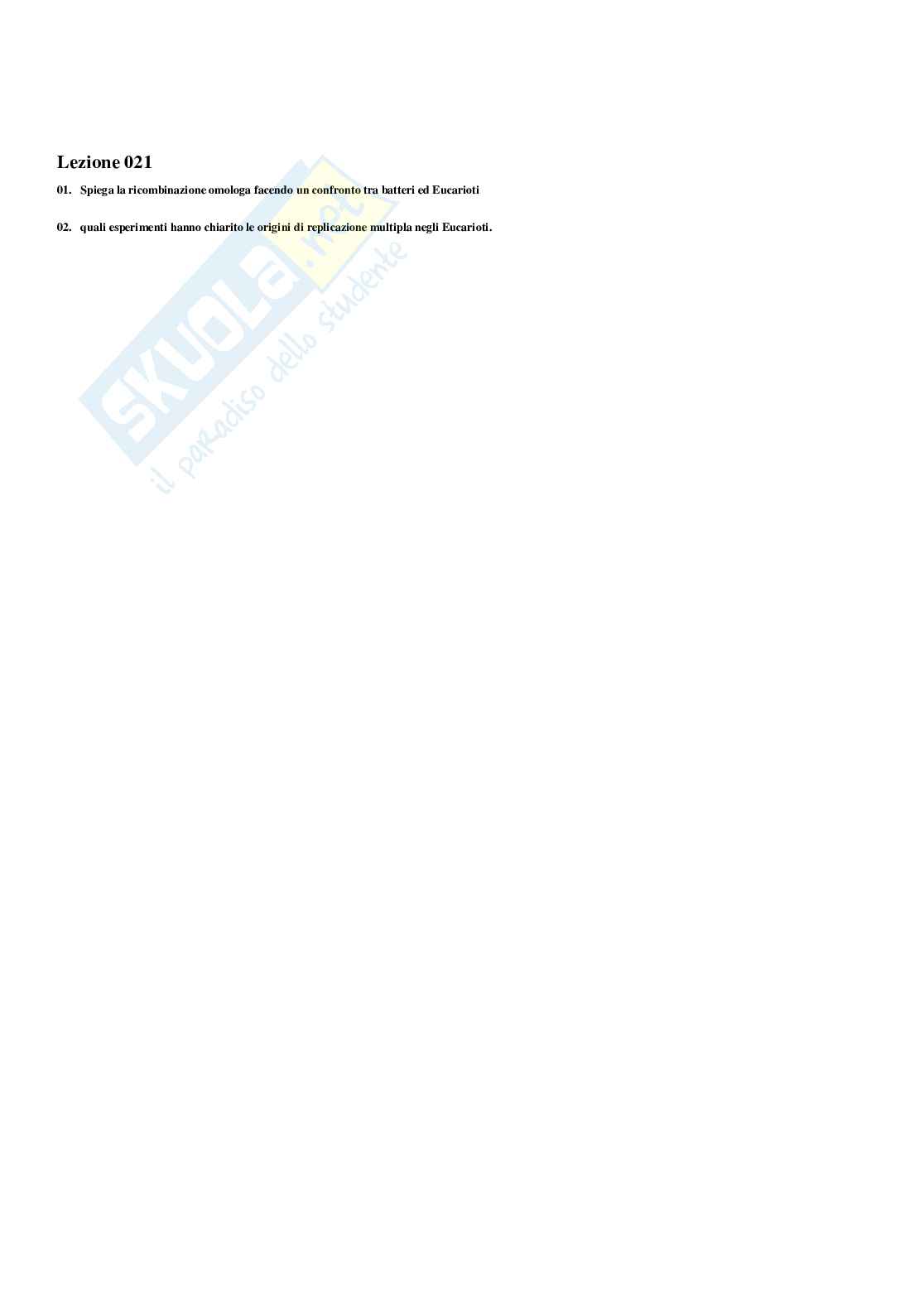 Paniere Biologia molecolare - Risposte multiple - aggiornato (2026) Pag. 26
