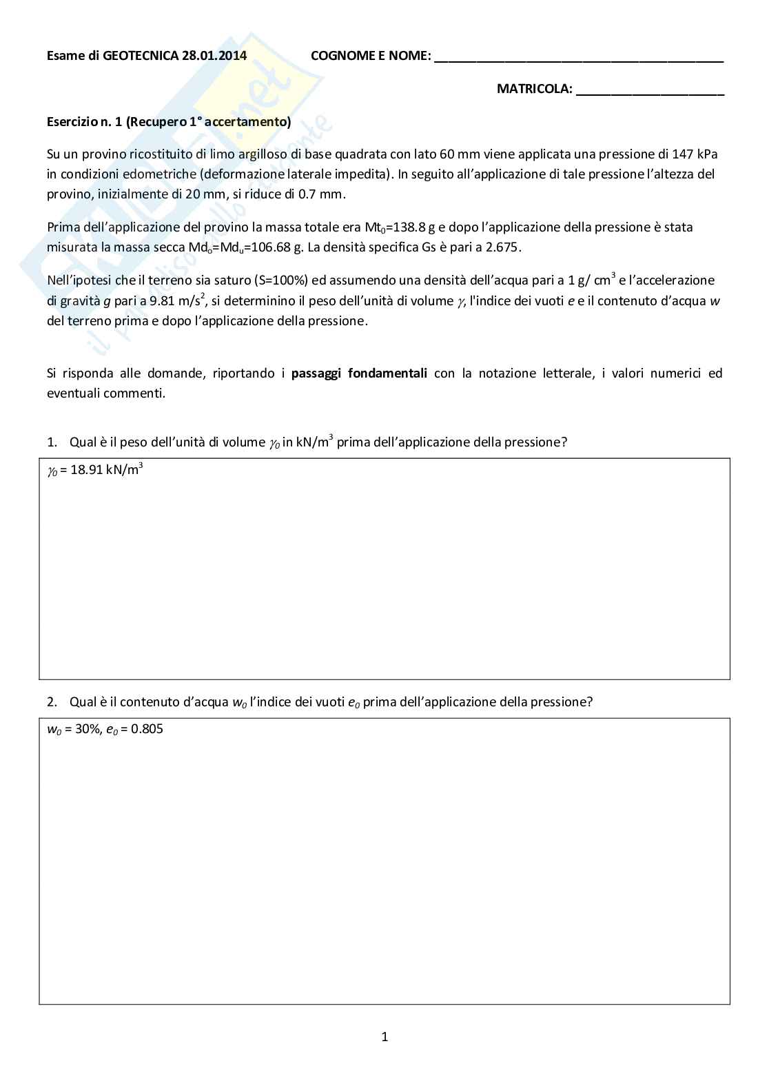Appunti esami Geotecnica Pag. 1