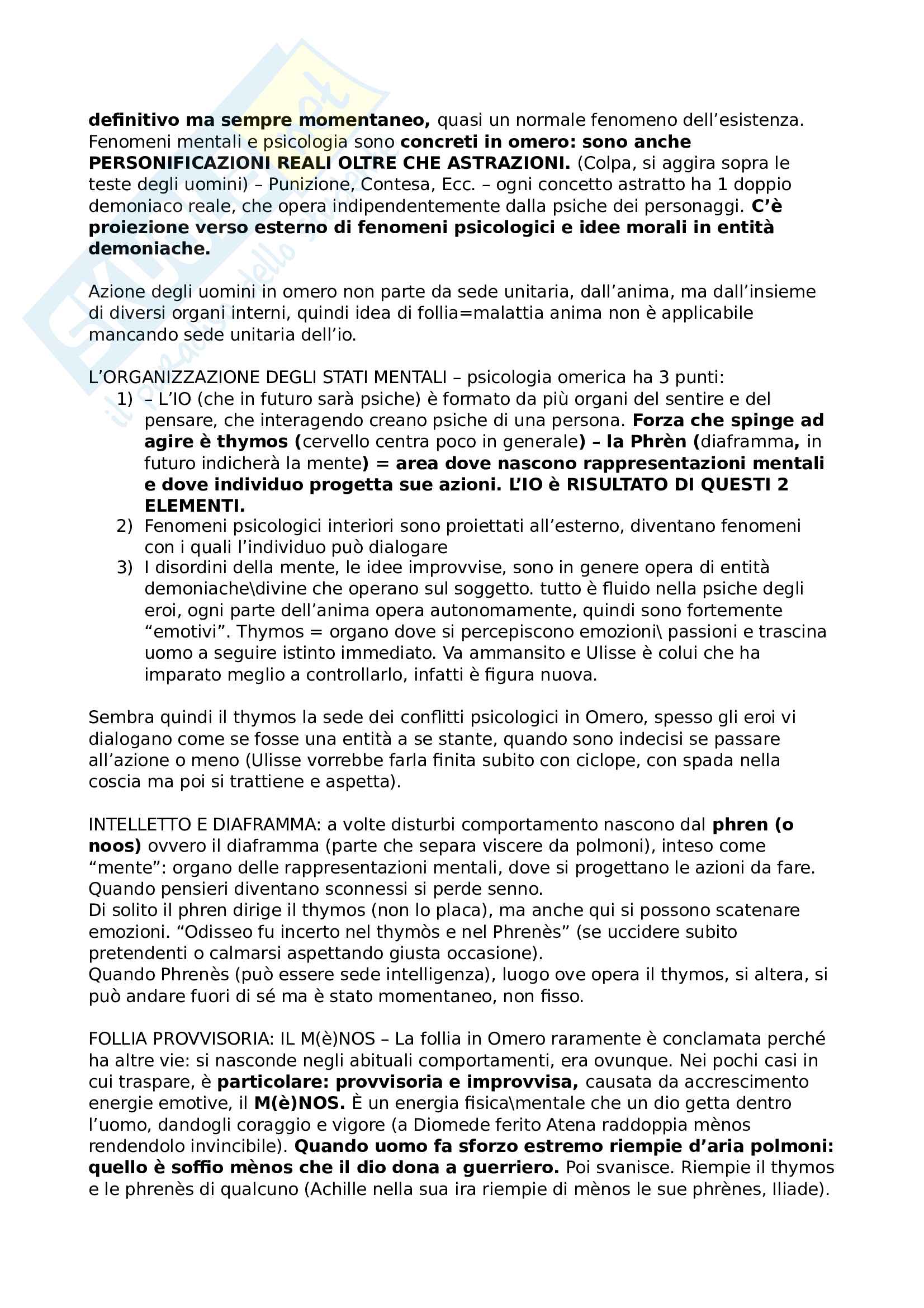 Riassunto esame Antropologia storica del mondo greco, prof. Cavallini, libro consigliato Ai confini dell'anima. I Greci e la follia, Guidorizzi Pag. 6