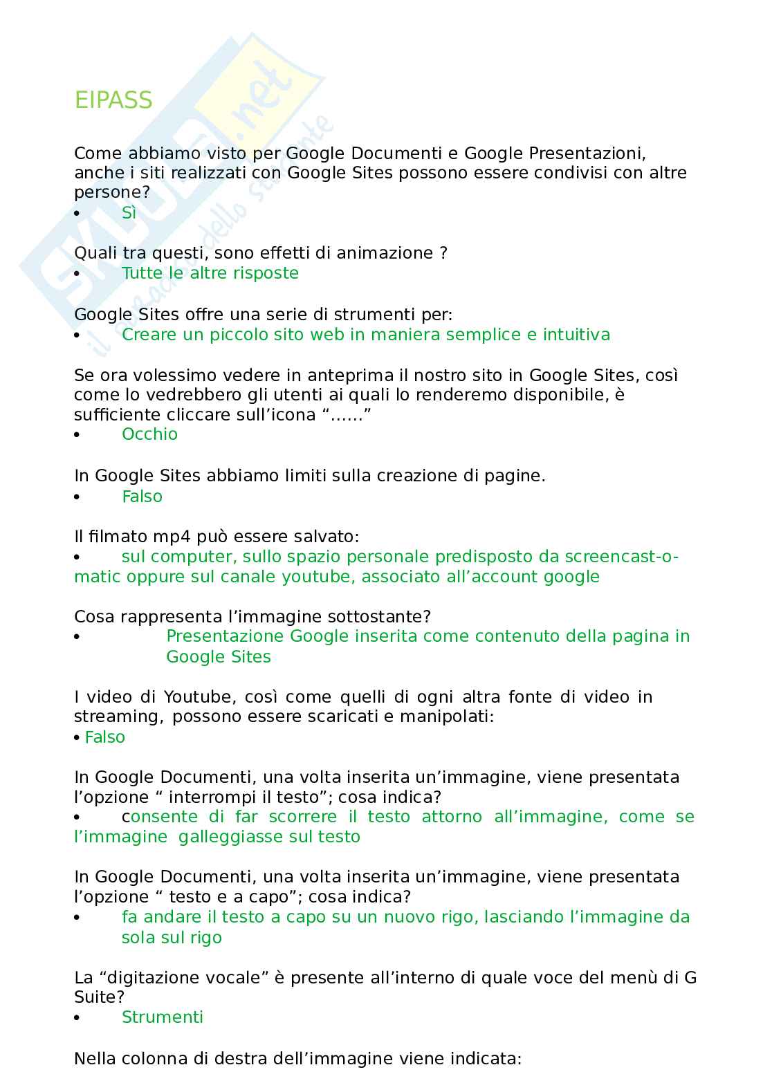 Eipass - Eipass Teacher-  modolo 1: Approfondimento su Google Sites e G Suite. Aggiornato e completo. In ordine Pag. 1