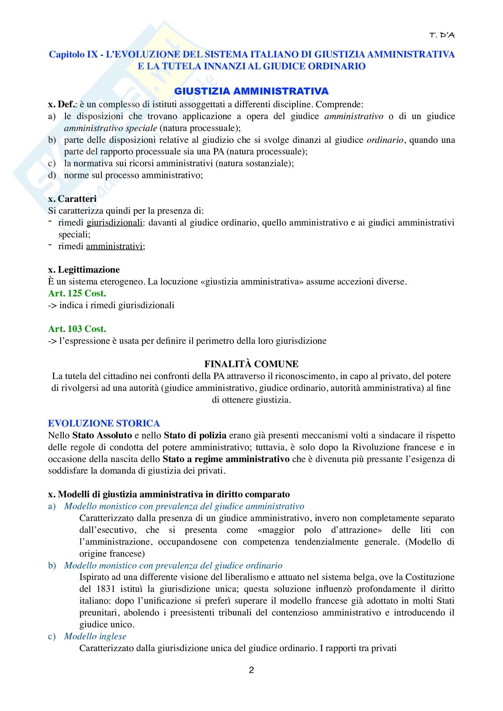 Riassunto esame Diritto Amministrativo 2, Prof. Romano, libro consigliato Manuale di diritto amministrativo, cap. IX - X - XI sez. II, Casetta Pag. 2