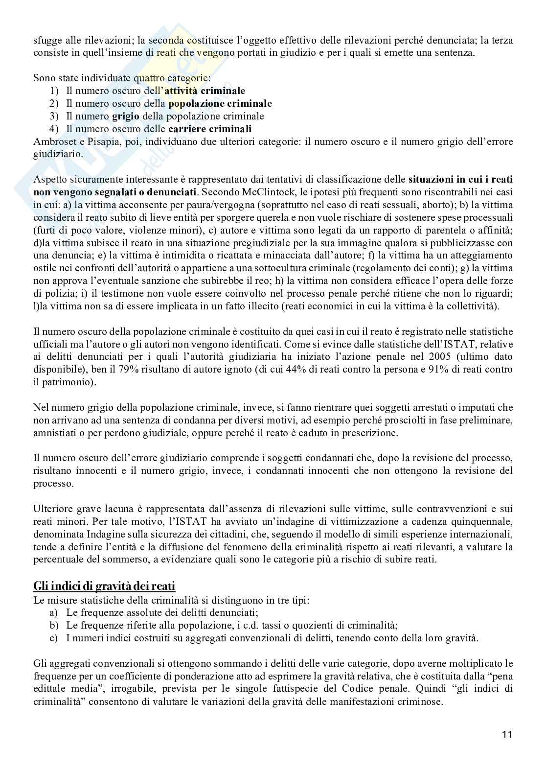 Riassunto esame Criminologia, Prof. Roberto Cornelli, libro consigliato Criminologia. Storia, teorie e metodi, Marotta, Cornacchia  Pag. 11