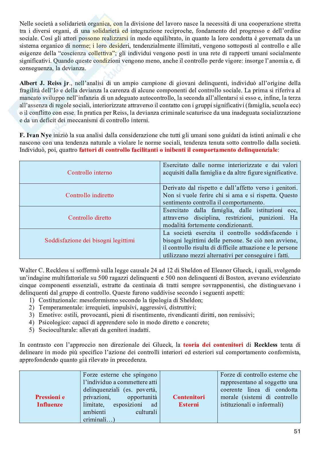 Riassunto esame Criminologia, Prof. Roberto Cornelli, libro consigliato Criminologia. Storia, teorie e metodi, Marotta, Cornacchia  Pag. 51