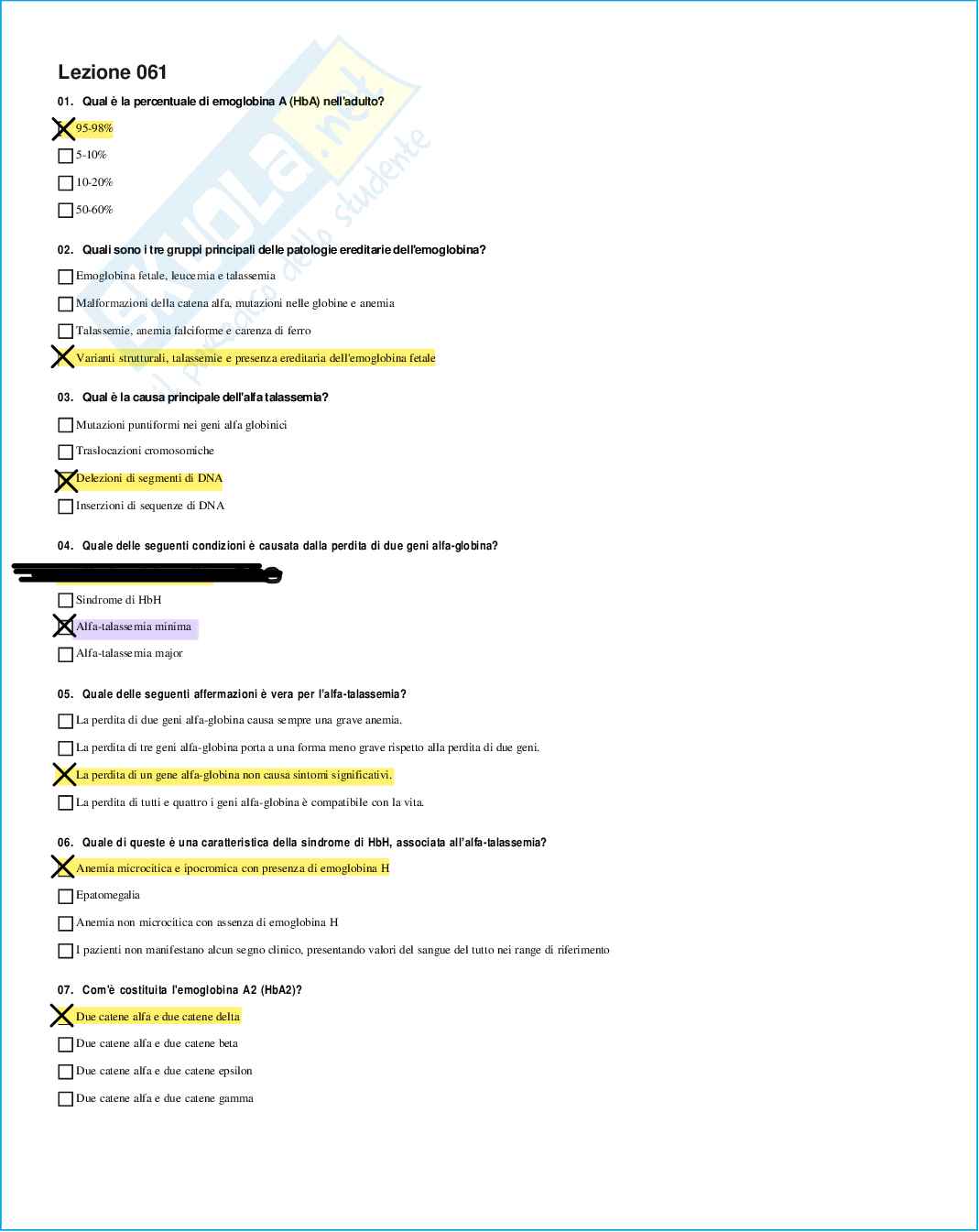 Risposte domande chiuse genetica medica aggiornate 2026 Pag. 101