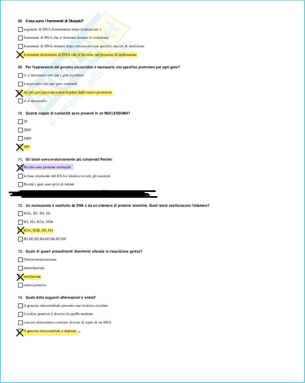 Risposte domande chiuse genetica medica aggiornate 2026 Pag. 11