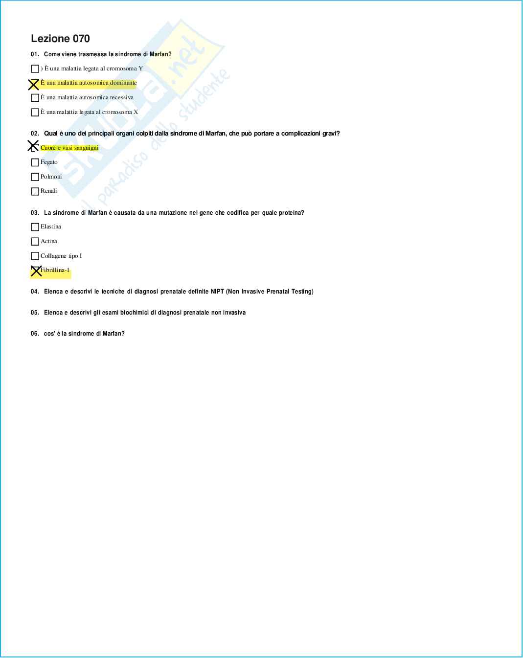 Risposte domande chiuse genetica medica aggiornate 2026 Pag. 111