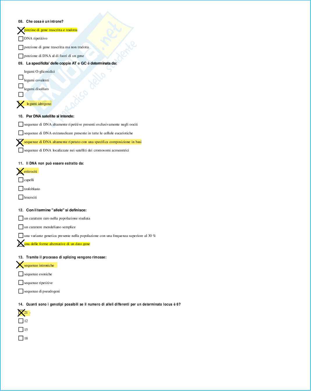 Risposte domande chiuse genetica medica aggiornate 2026 Pag. 6