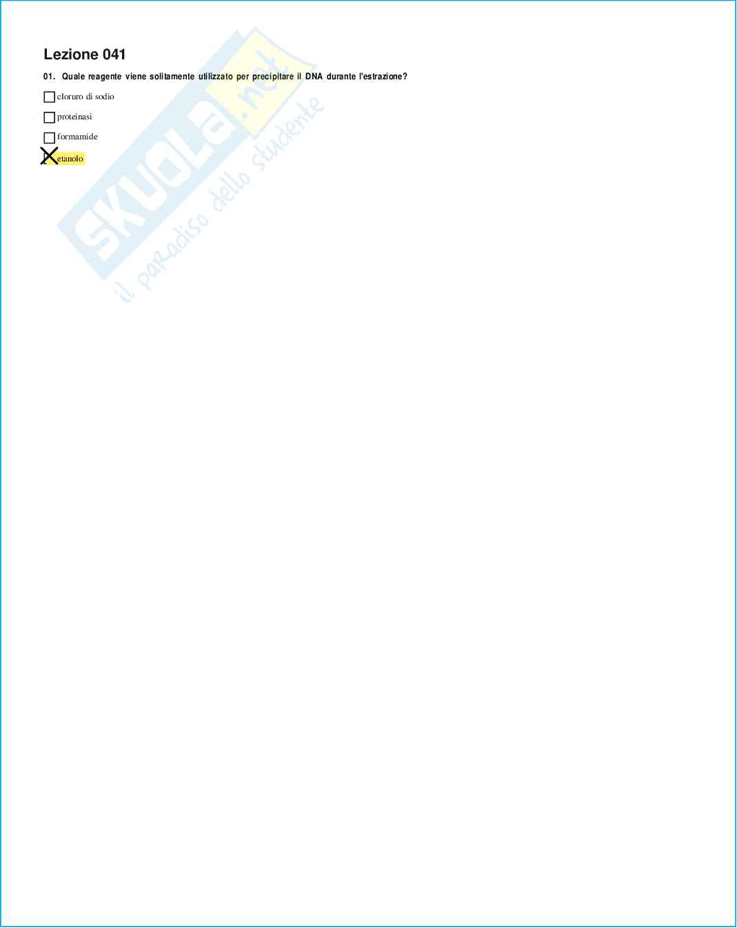 Risposte domande chiuse genetica medica aggiornate 2026 Pag. 76