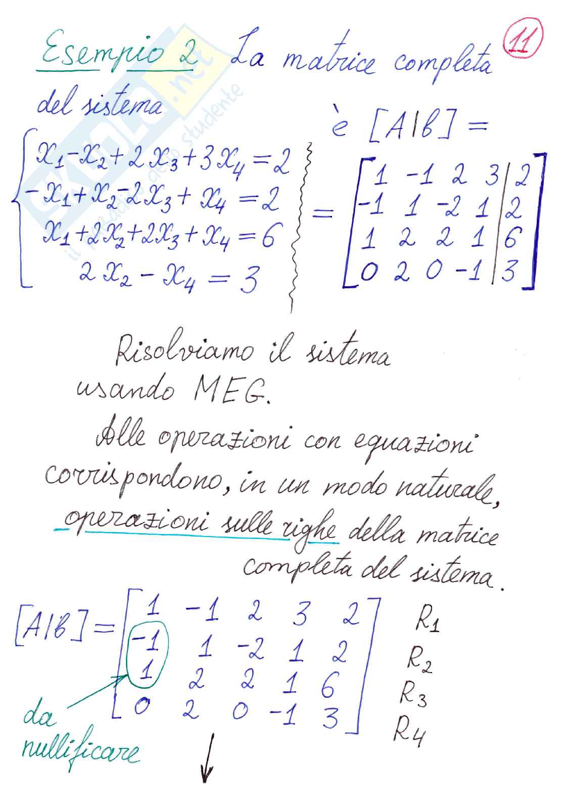 Algebra delle matrici Pag. 11