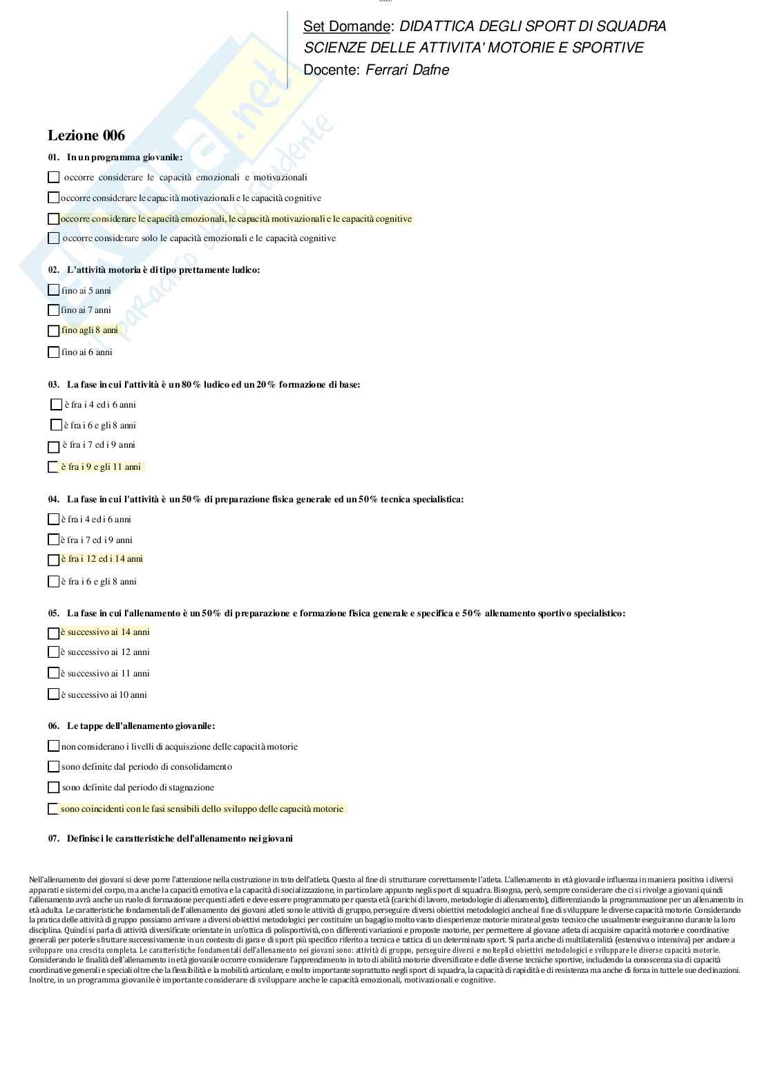 Didattica degli sport di squadra aggiornate 2023  Pag. 11