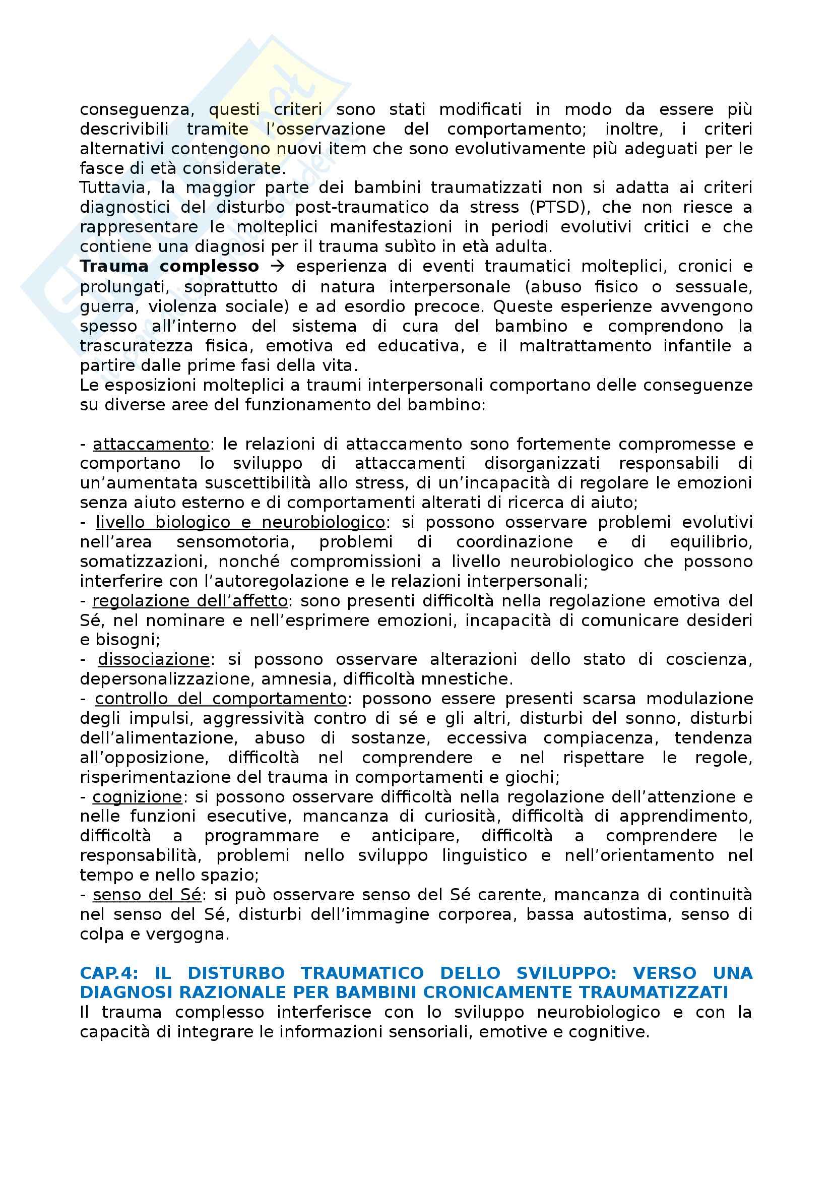 Riassunto esame Psicopatologia dello Sviluppo, prof. Caretti, libro consigliato Trauma e Psicopatologia Pag. 6