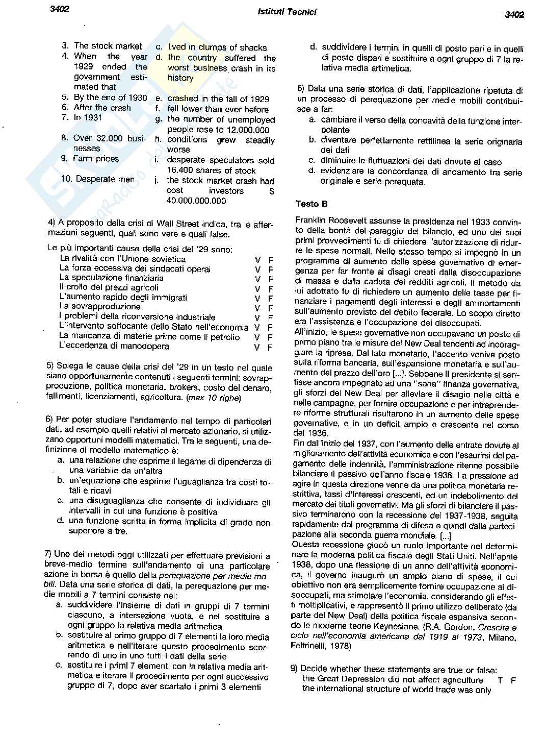 Terza prova ITC vari indirizzi - Tipologie varie Pag. 2