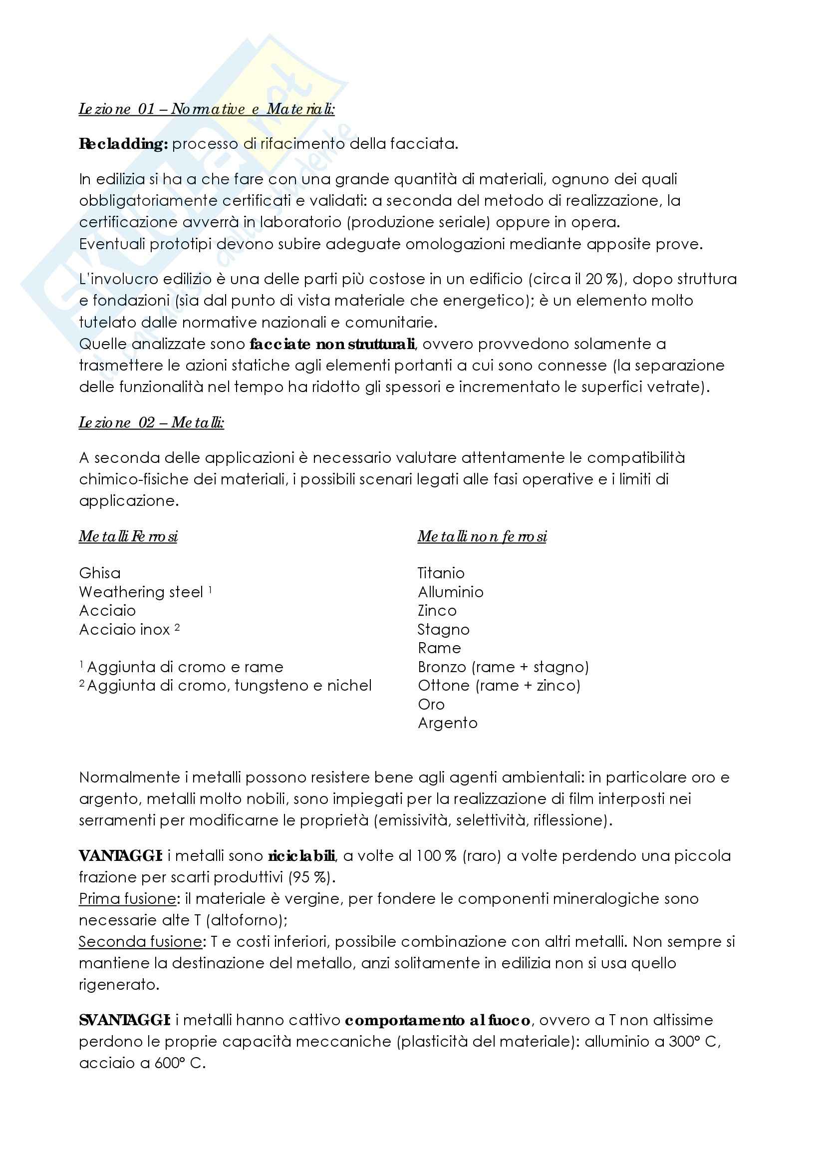 Progettazione Involucro Edilizio - Appunti Pag. 1