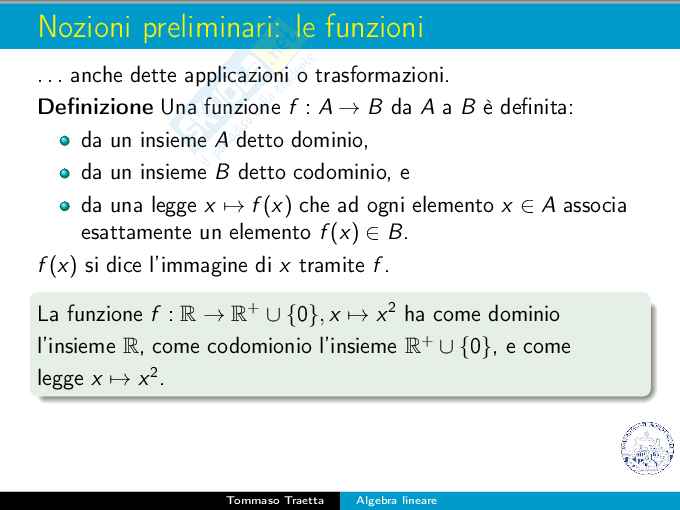 Definizione chieste per Algebra e geometria Pag. 21