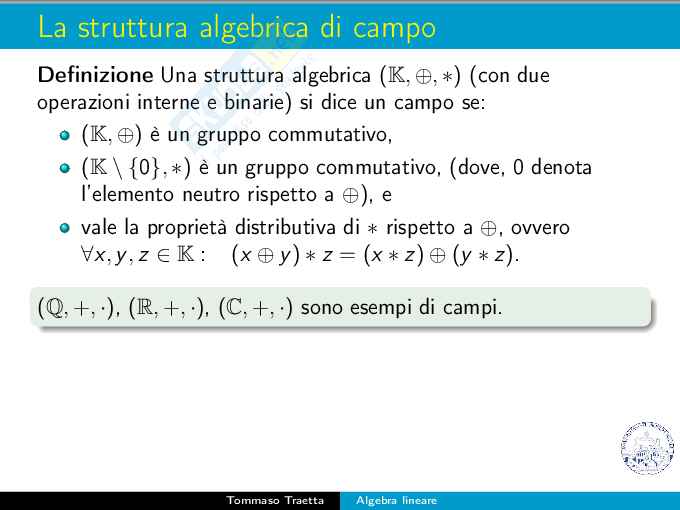 Definizione chieste per Algebra e geometria Pag. 31