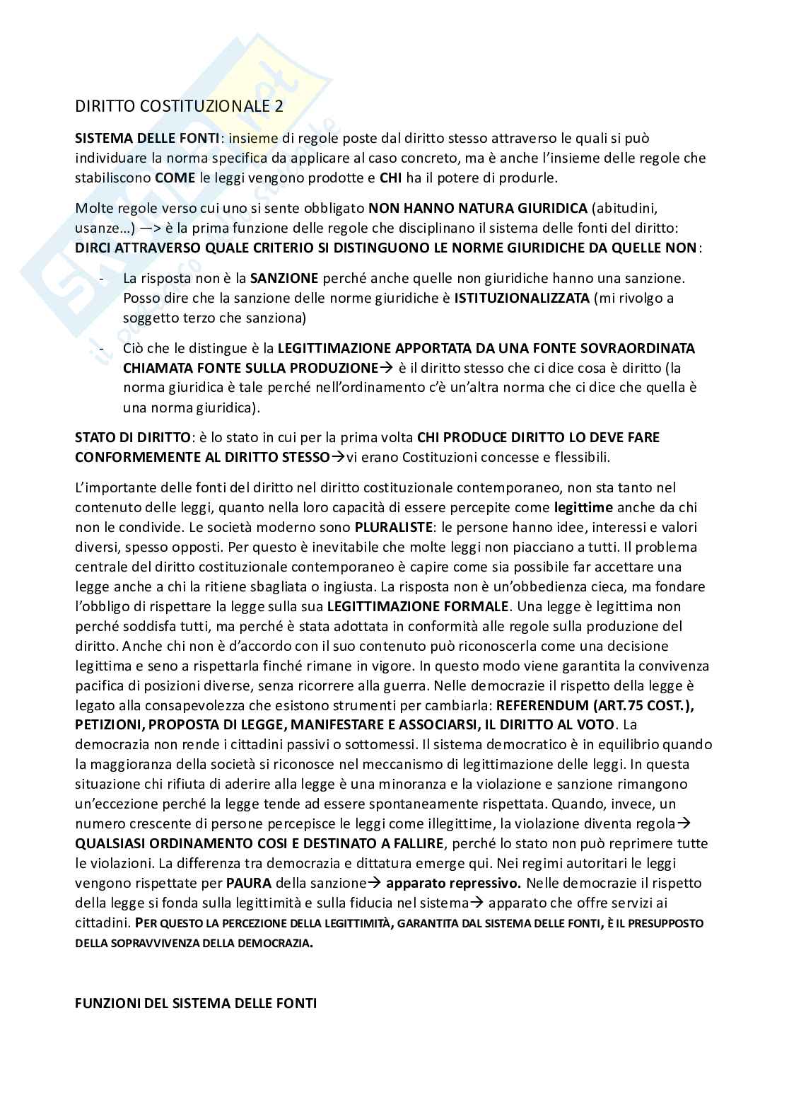 Appunti Diritto costituzionale II Pag. 1