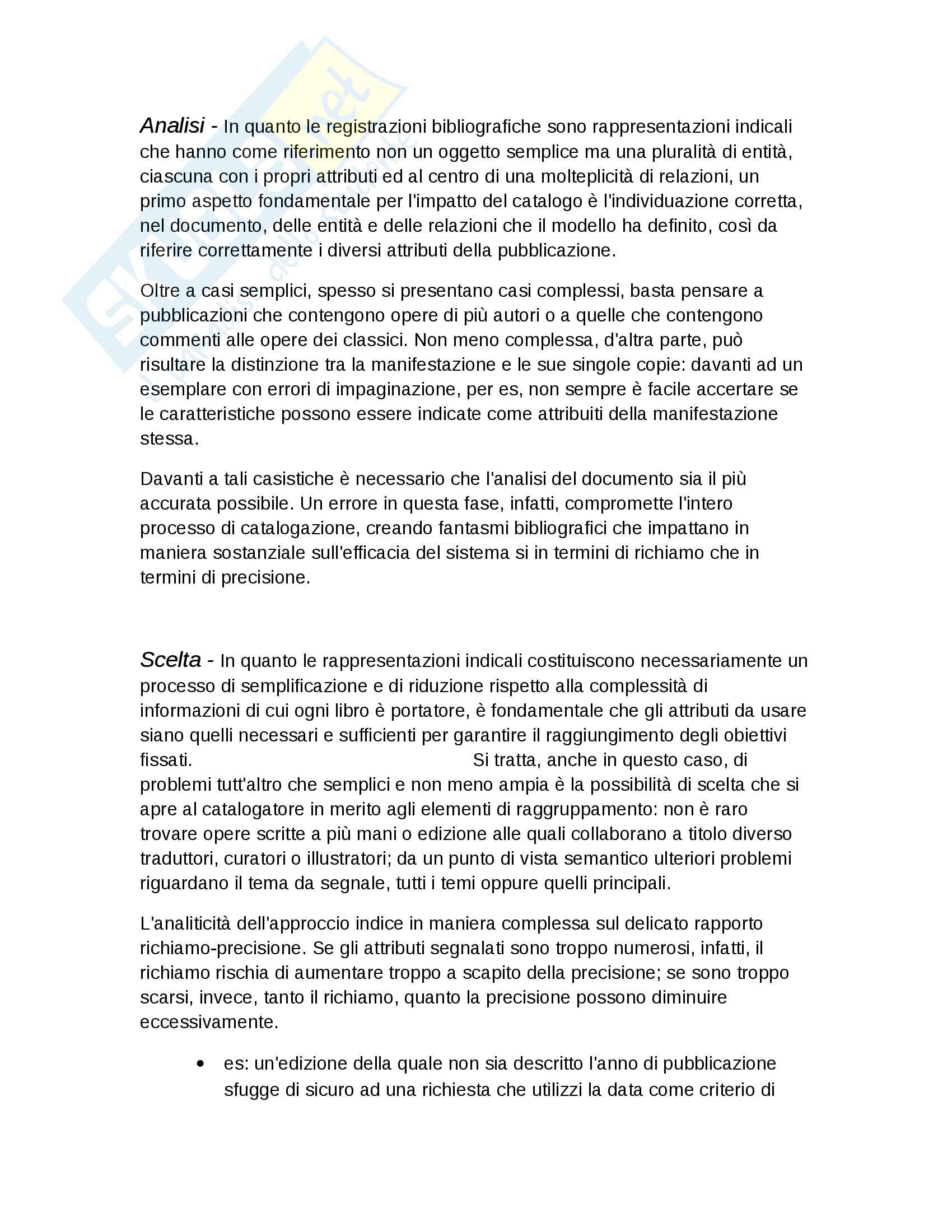 Riassunto esame Biblioteconomia, prof. Salarelli, libro consigliato "introduzione alla biblioteconomia" di Granata Pag. 66