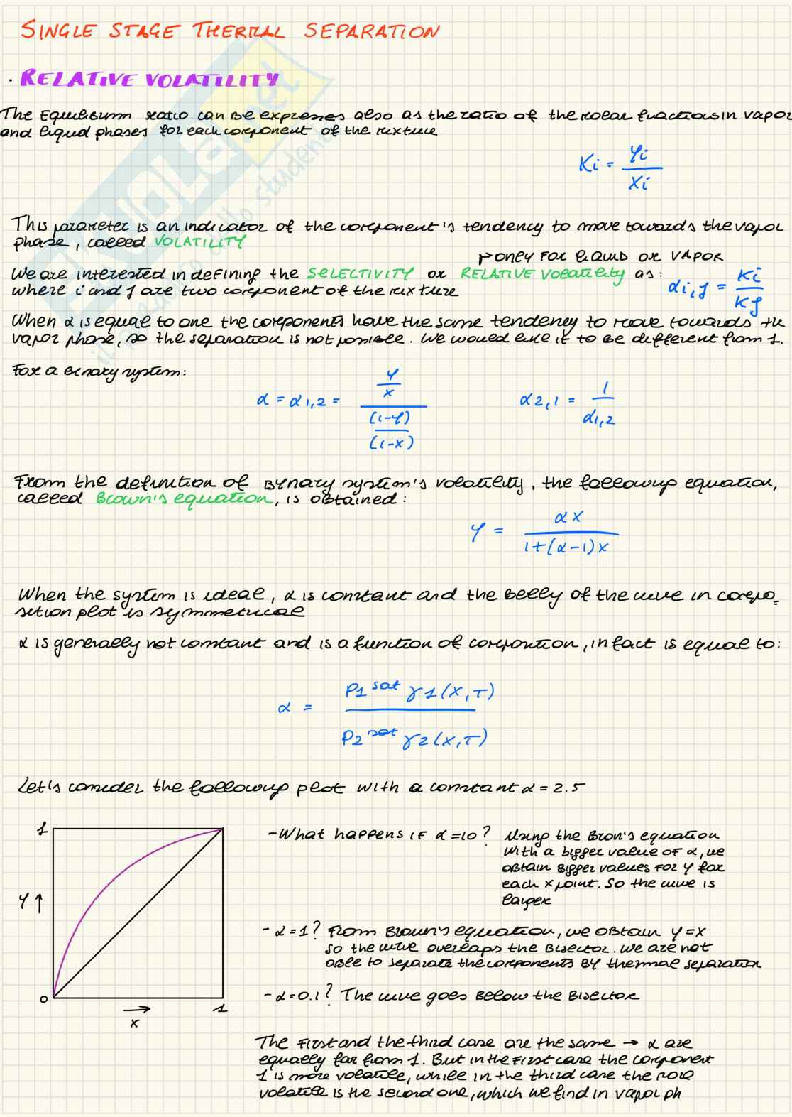 Single stage thermal separation Pag. 1