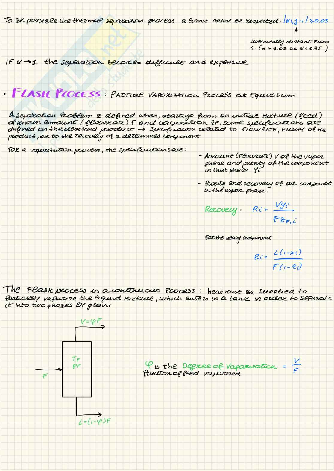 Single stage thermal separation Pag. 2