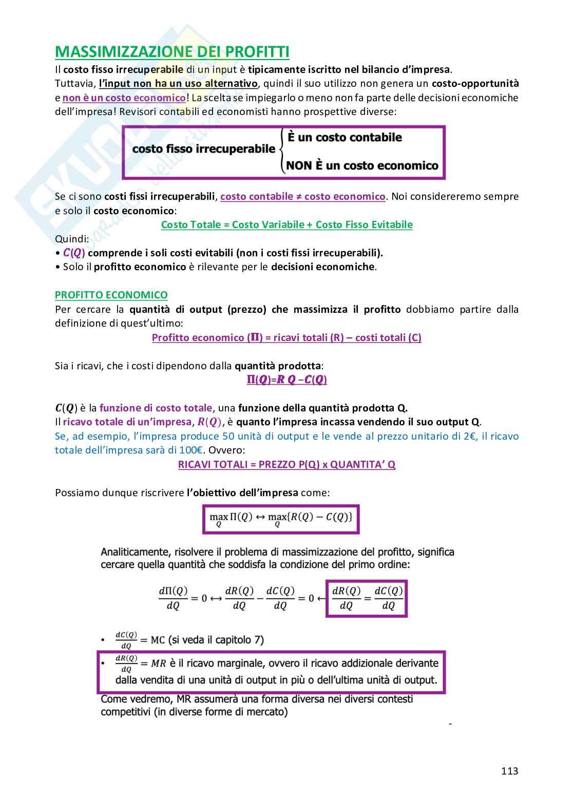 Riassunto esame Microeconomia, Prof. Mancusi Maria Luisa, libro consigliato Microeconomia, Douglas Bernheim e Michael Whinston Pag. 1