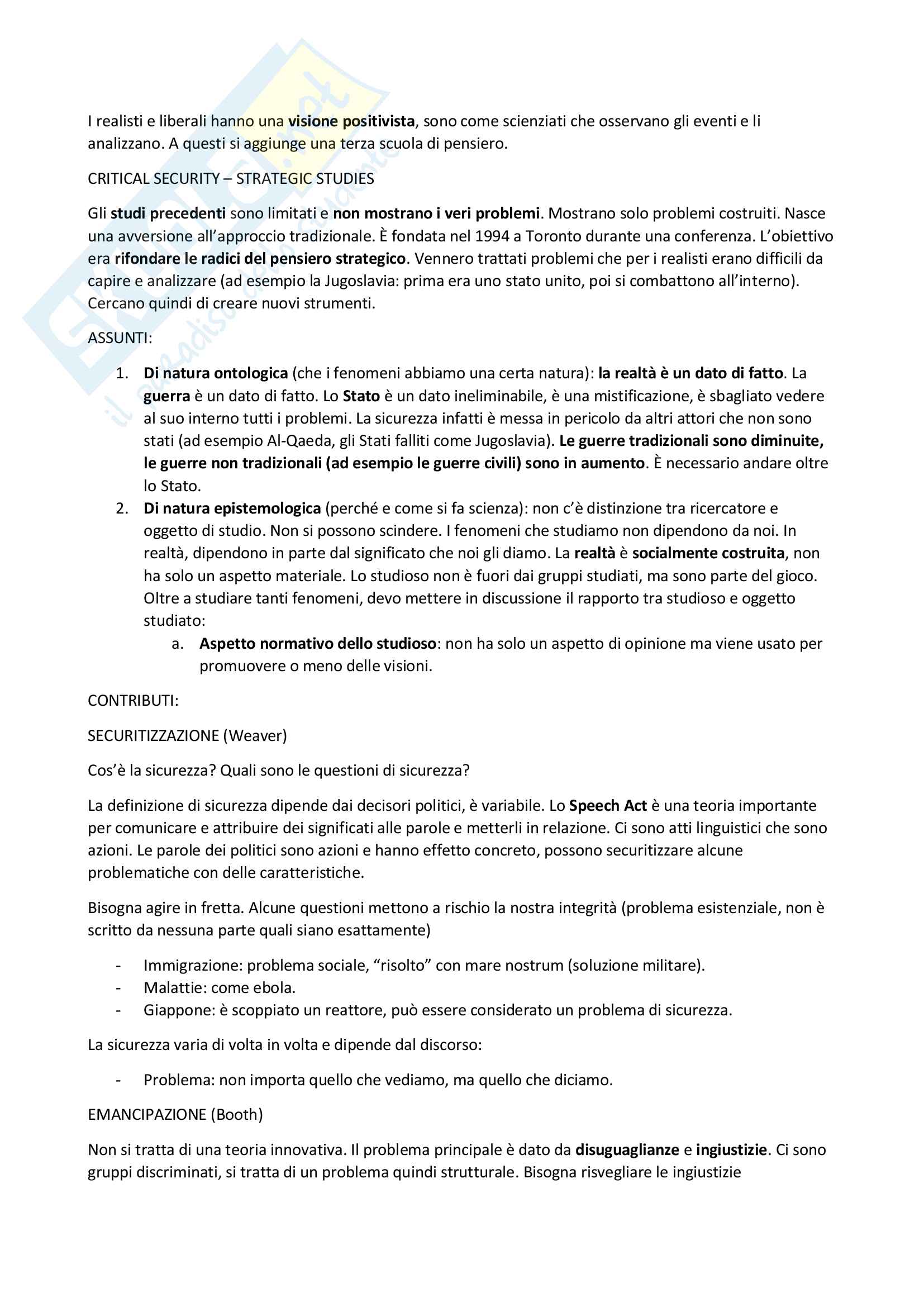 Riassunto esame Studi Strategici, prof Parsi V. E. e Locatelli R., libro consigliato Manuale di Studi Strategici di Giacomello Pag. 6