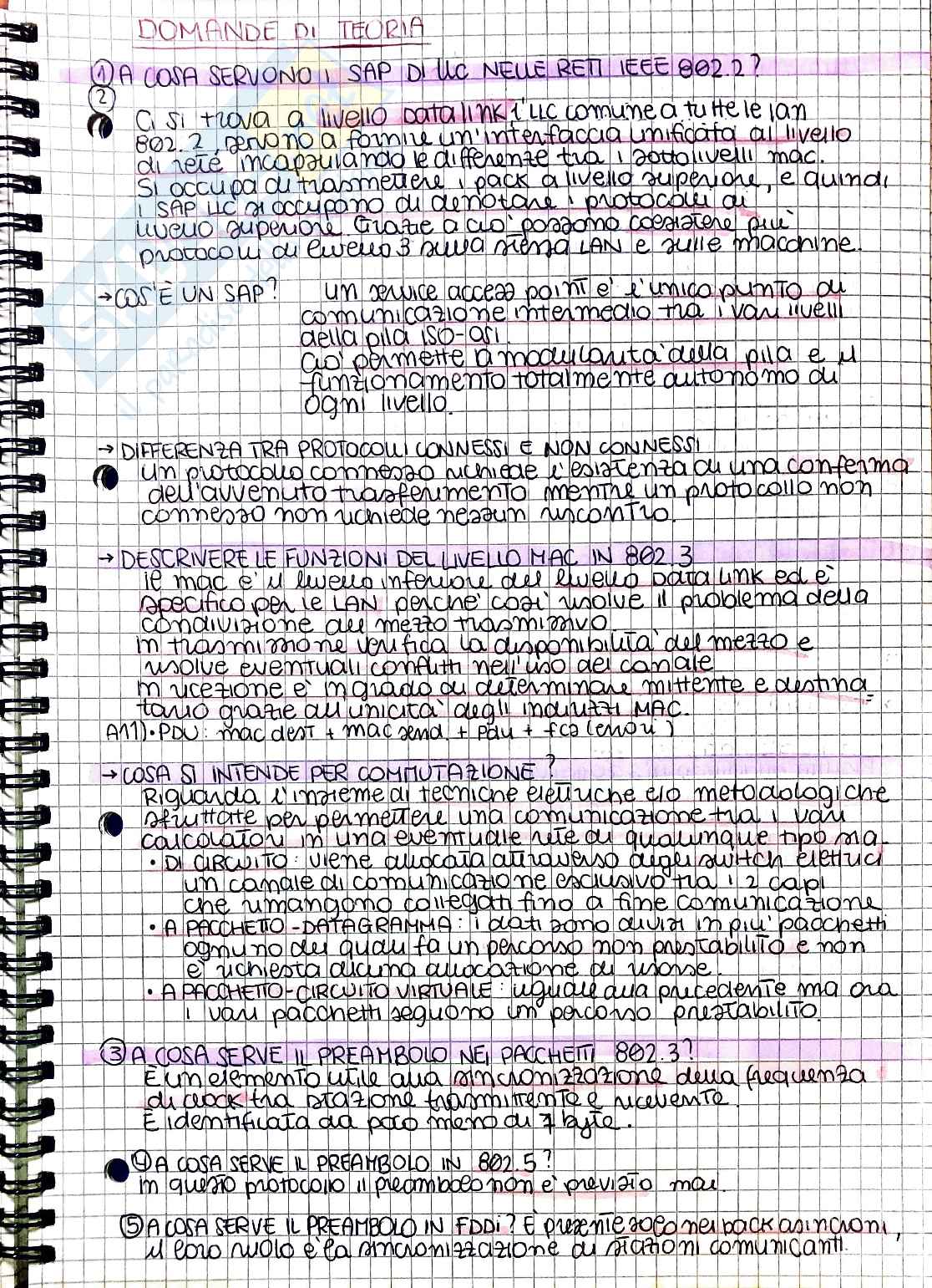 Raccolta esercizi e teoria Reti di Calcolatori Pag. 21