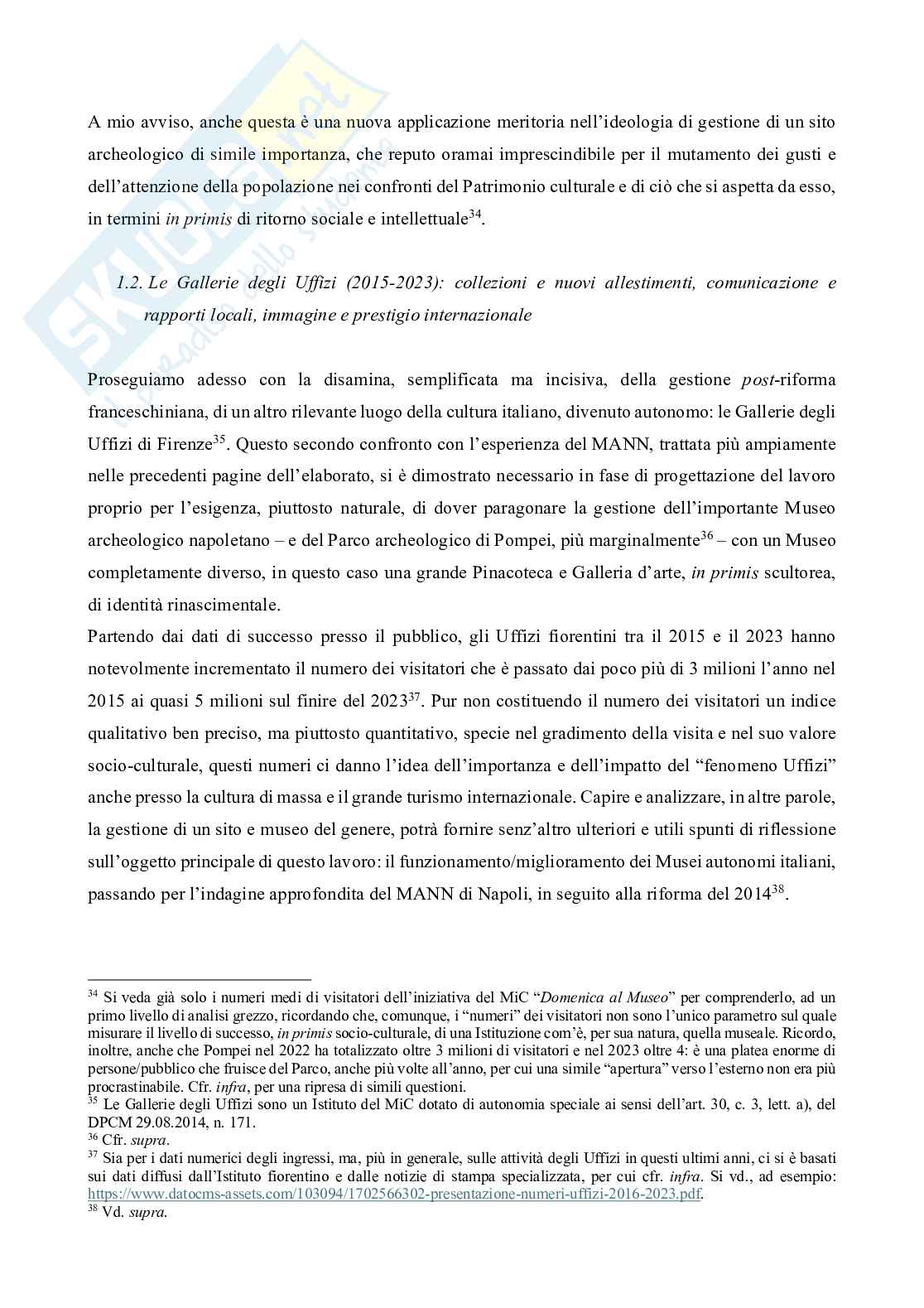 Gestione del Parco archeologico di Pompei e degli Uffizi post 2014 Pag. 11