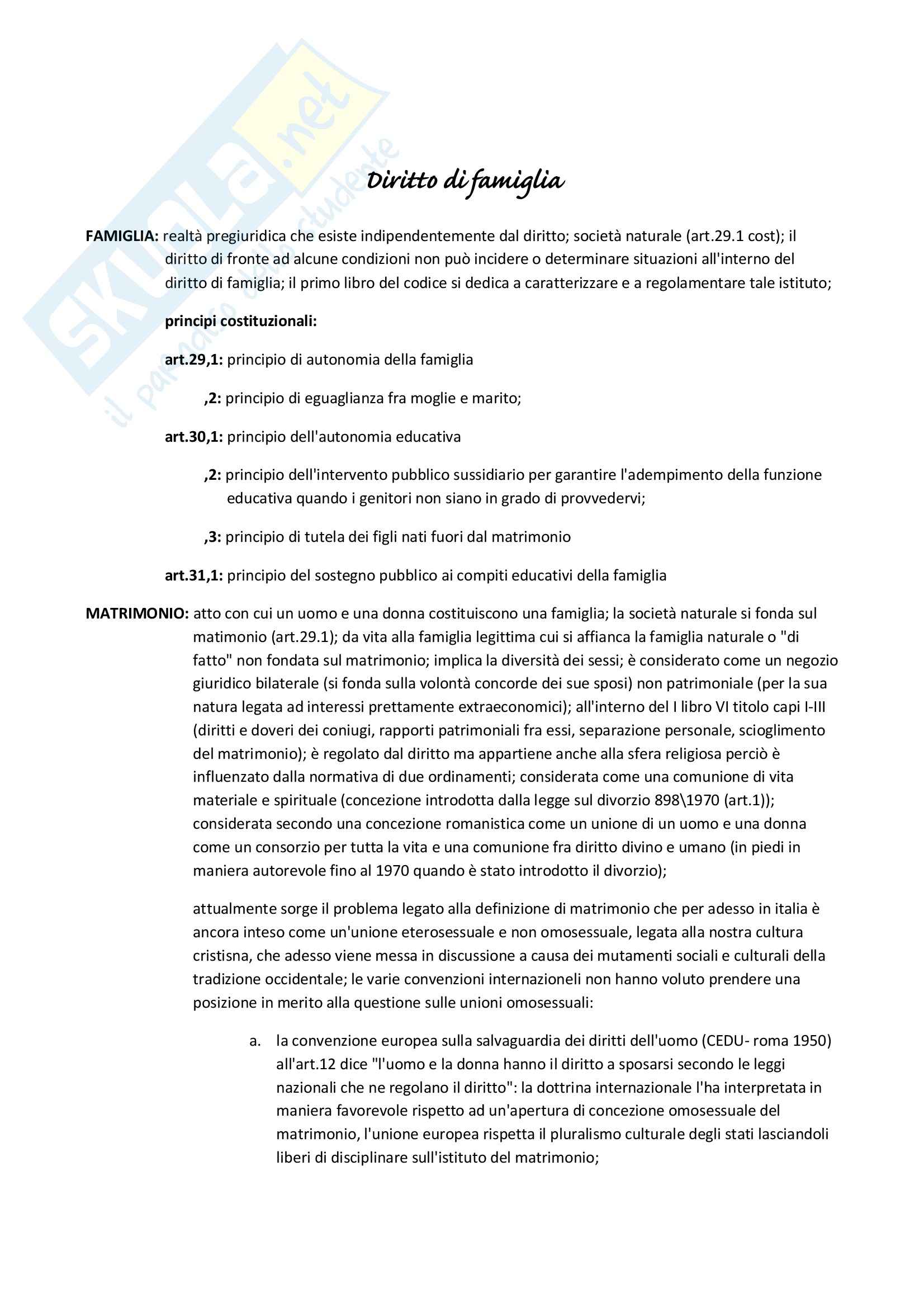 Diritto di famiglia, Pag. 1