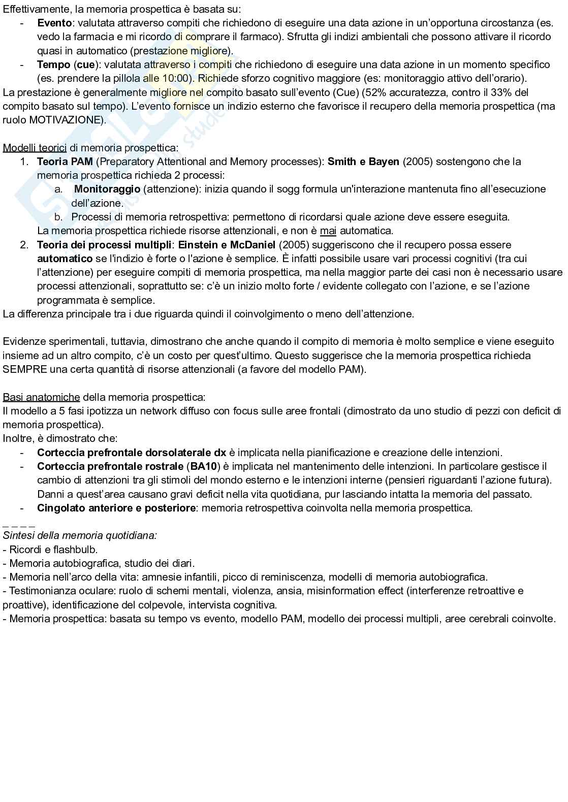 Riassunto esame Psicologia cognitiva, Prof. Arduino Lisa, libro consigliato Psicologia cognitiva, Eysenck, Keane Pag. 16