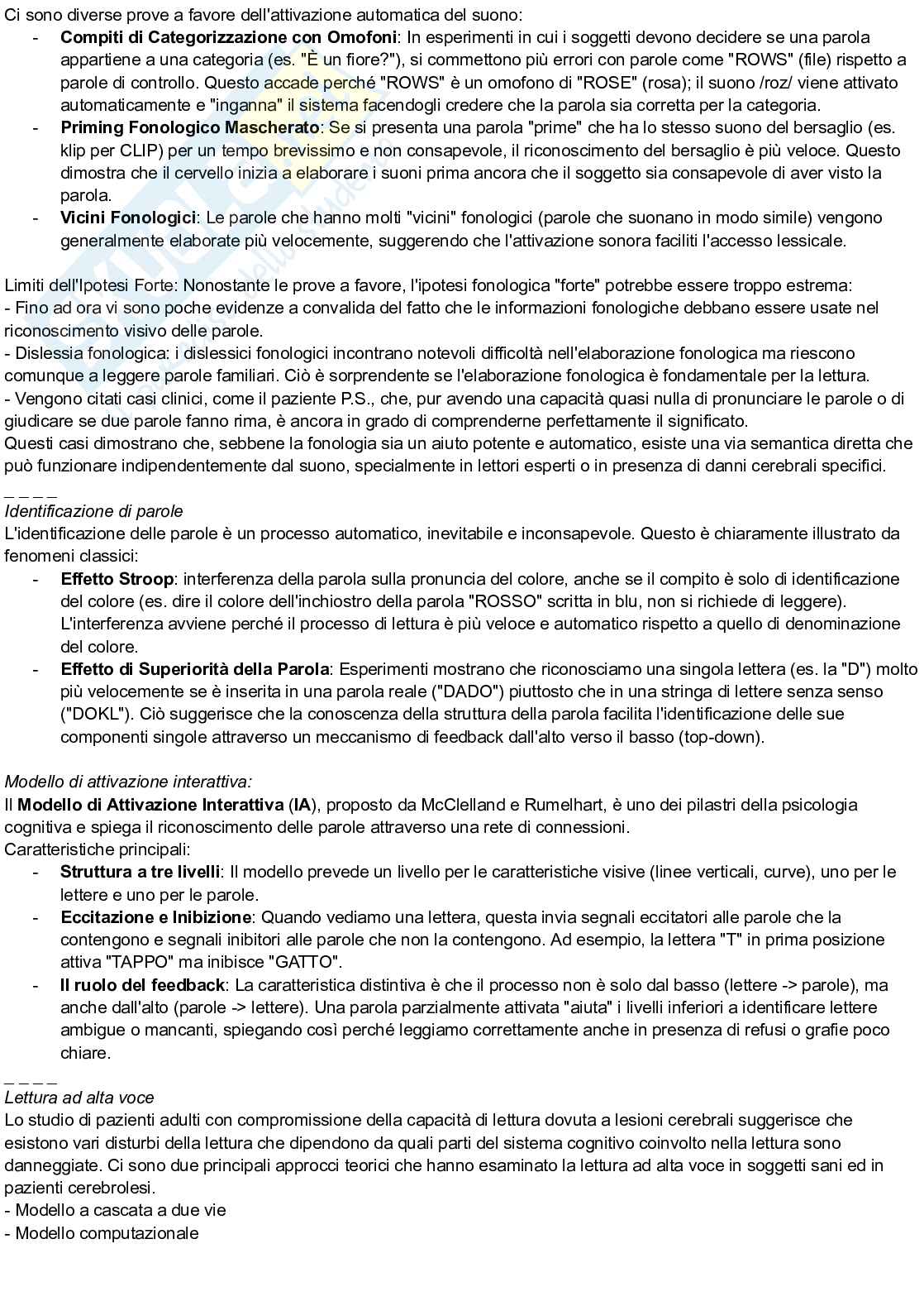 Riassunto esame Psicologia cognitiva, Prof. Arduino Lisa, libro consigliato Psicologia cognitiva, Eysenck, Keane Pag. 41