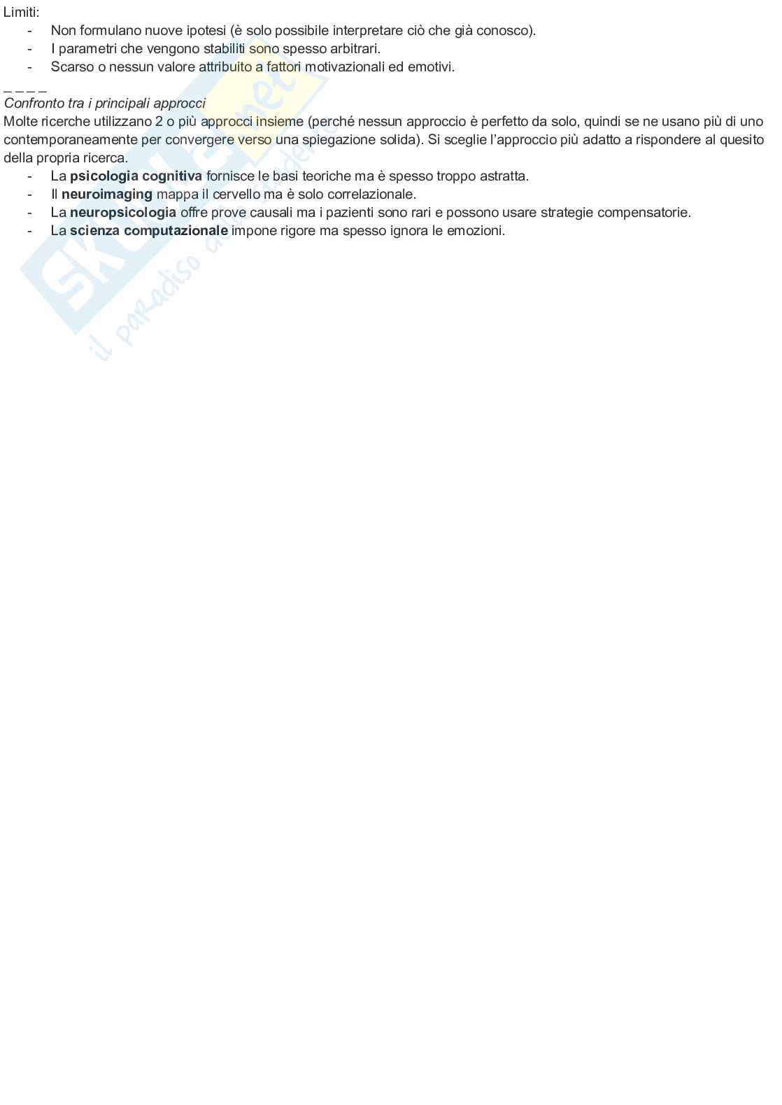 Riassunto esame Psicologia cognitiva, Prof. Arduino Lisa, libro consigliato Psicologia cognitiva, Eysenck, Keane Pag. 6