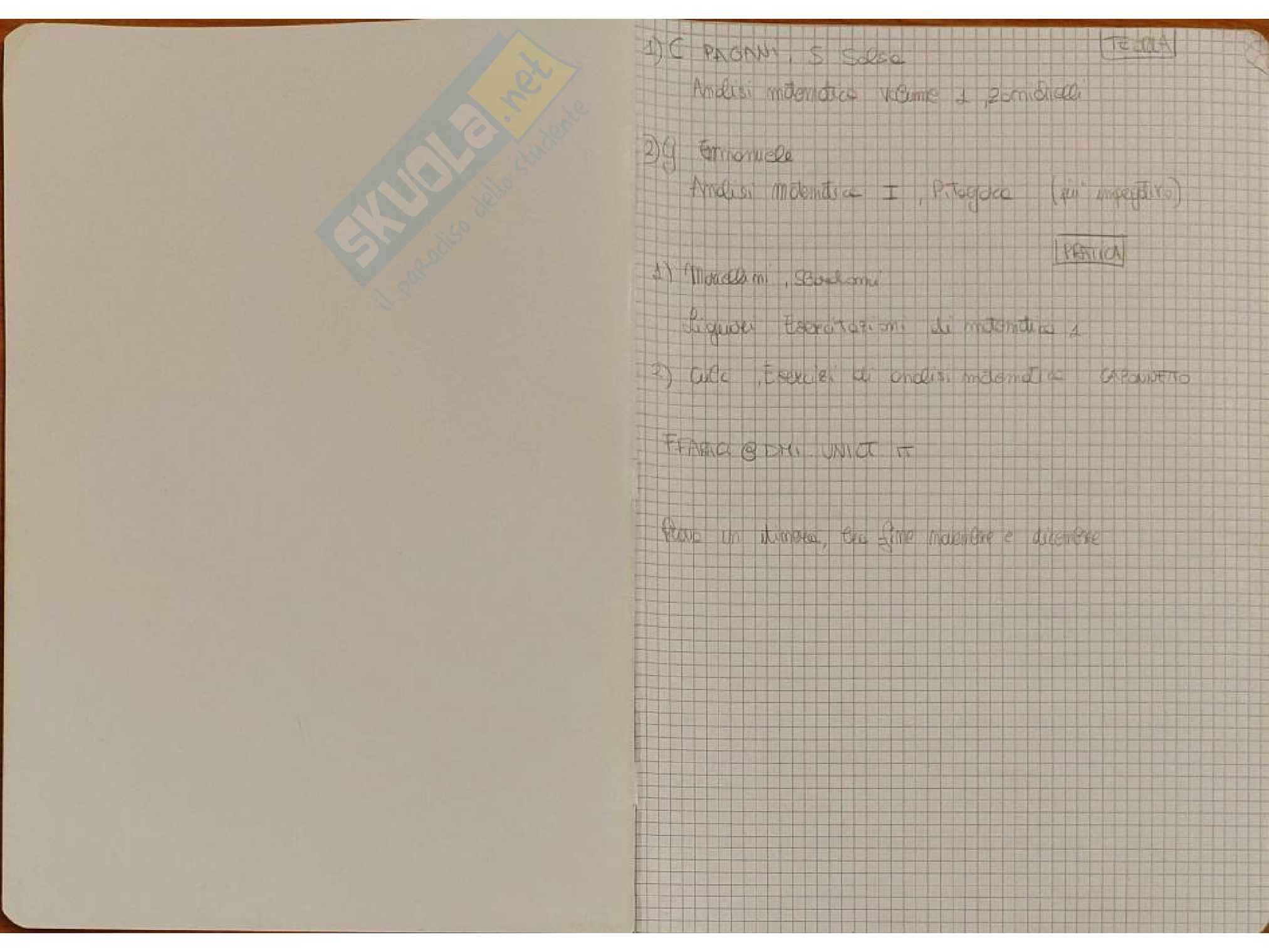 Appunti d'esame di Analisi matematica 1 - Parte 1 Pag. 1
