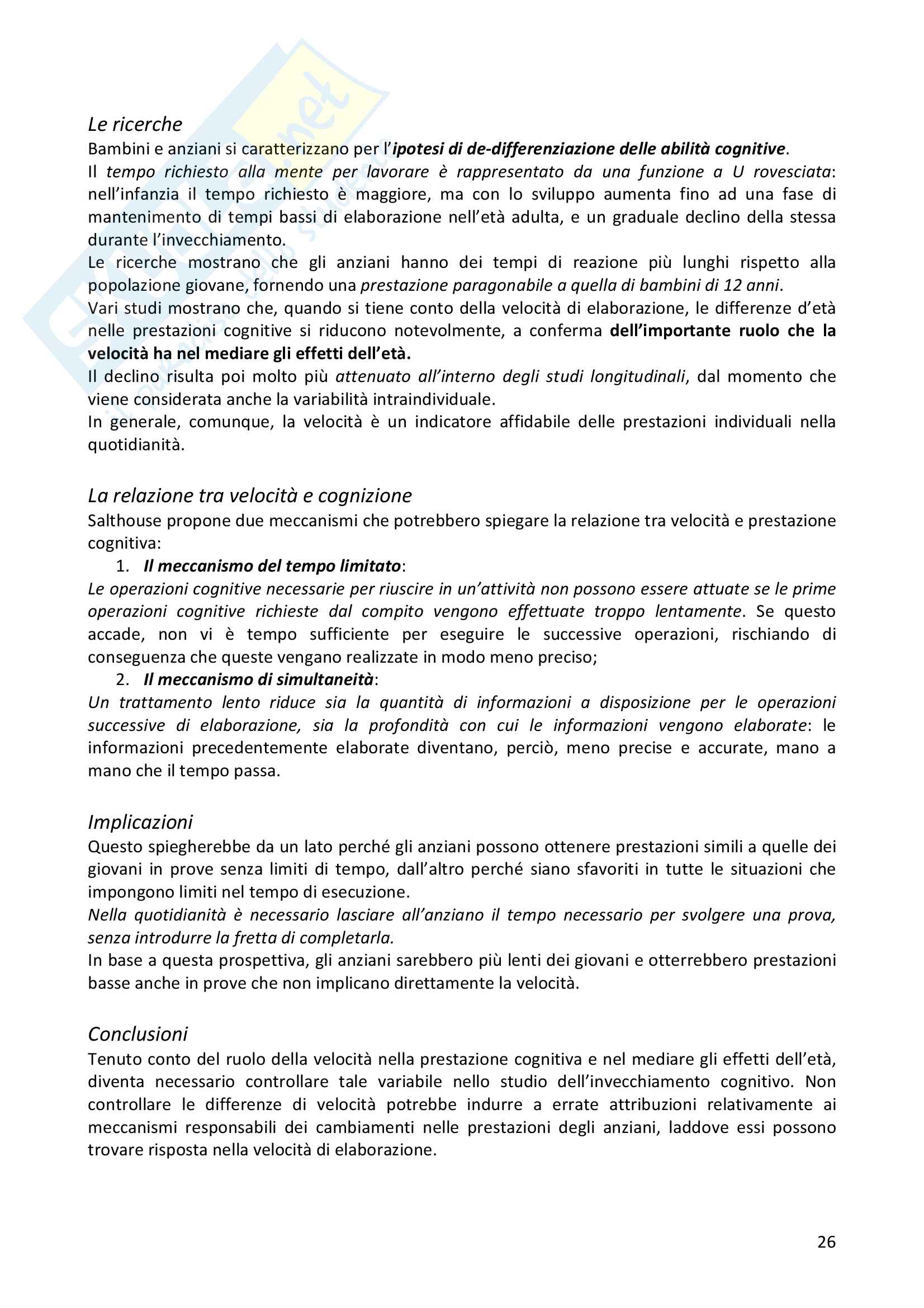 Appunti del corso di Psicologia dell'invecchiamento Pag. 26