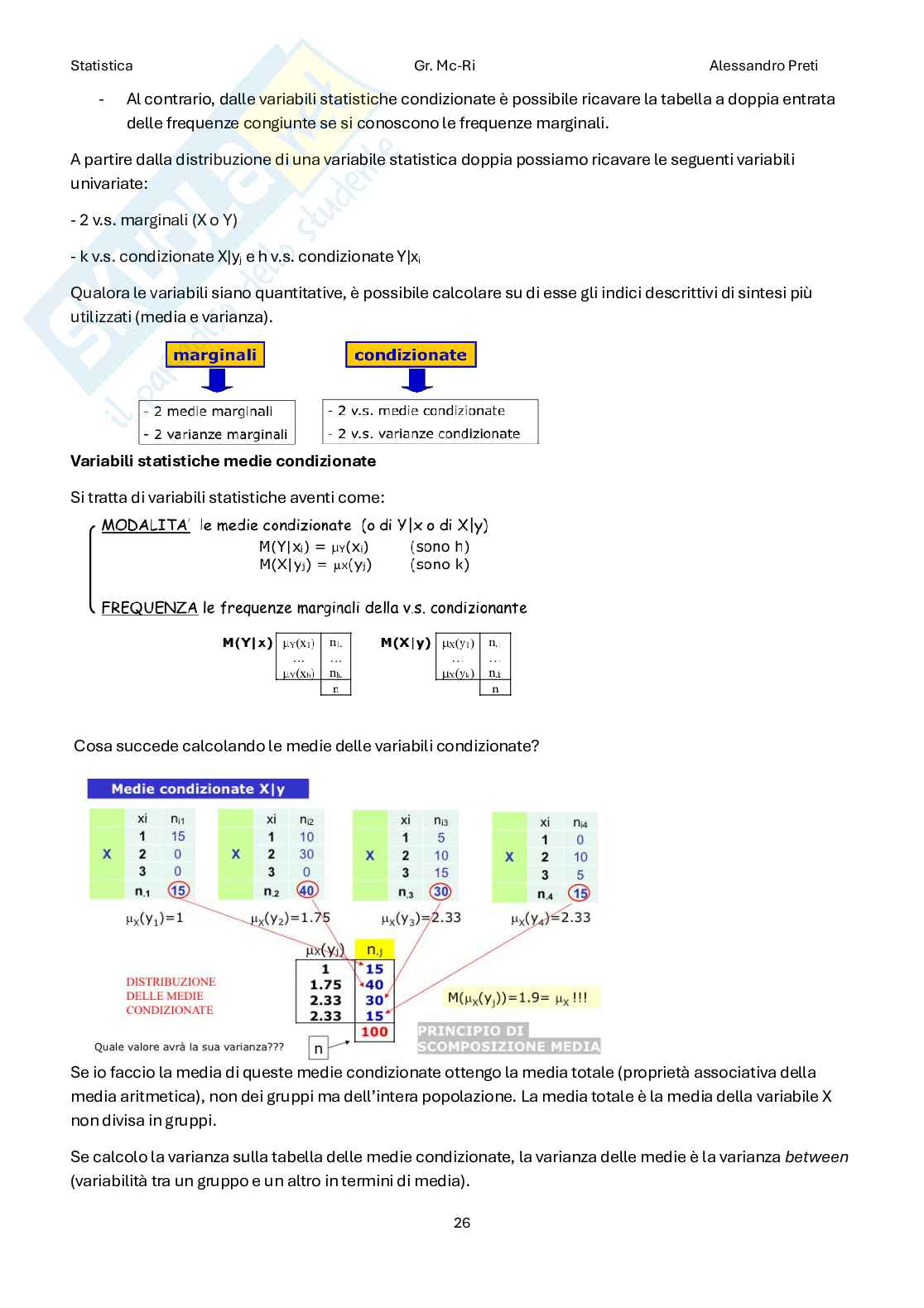 Statistica – Appunti completi teoria 1°+2° parziale (99 pag) Pag. 26