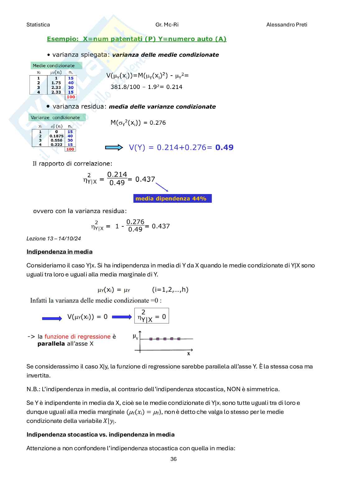 Statistica – Appunti completi teoria 1°+2° parziale (99 pag) Pag. 36