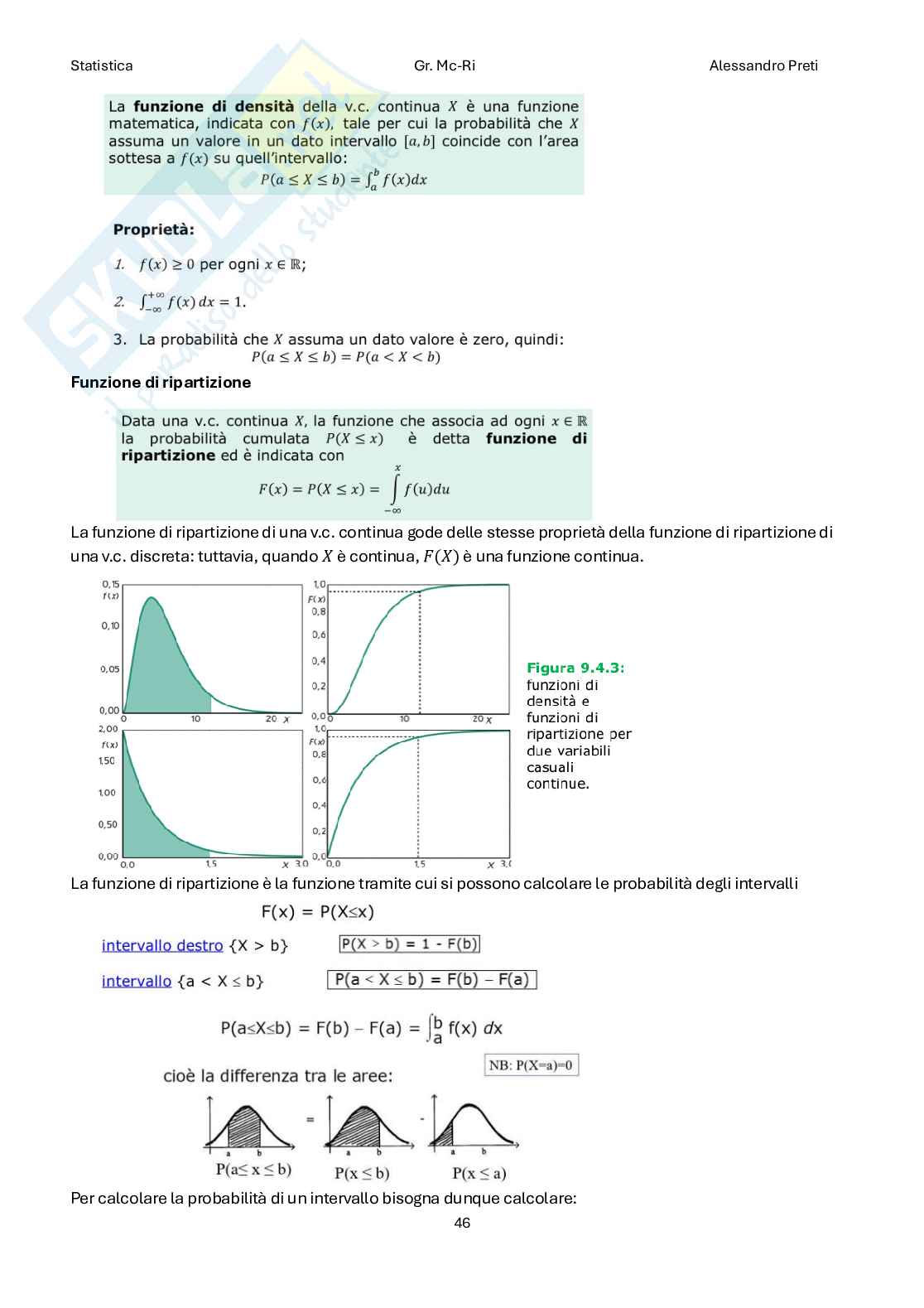 Statistica – Appunti completi teoria 1°+2° parziale (99 pag) Pag. 46