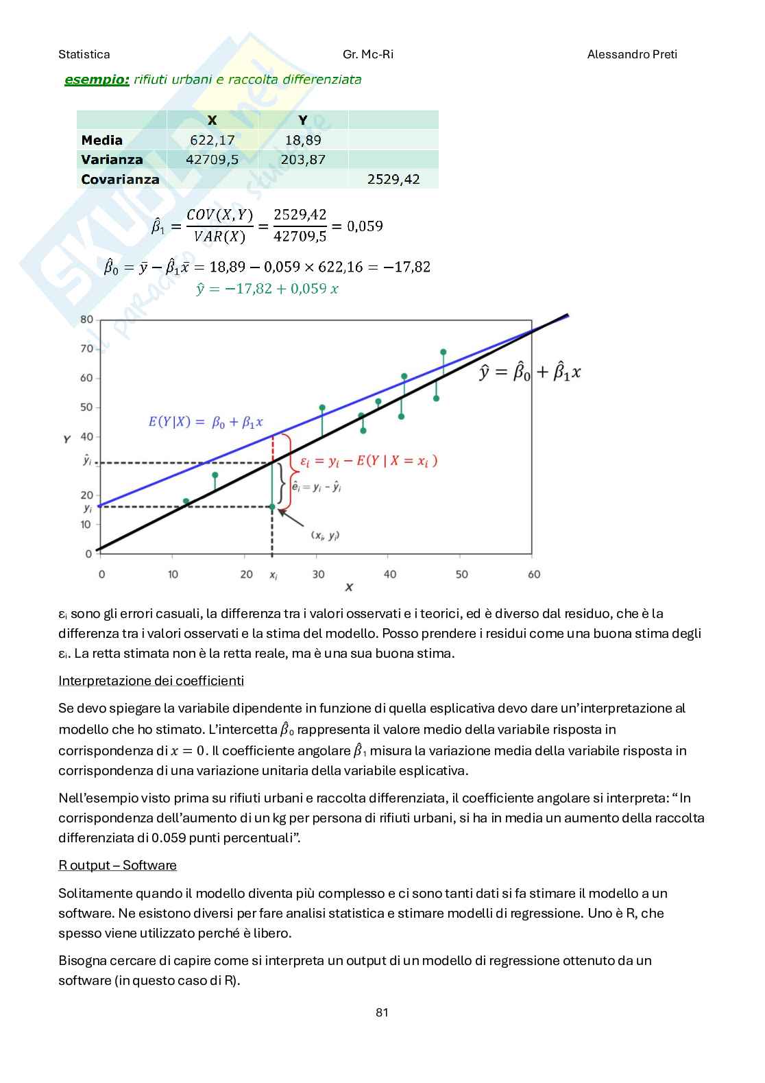 Statistica – Appunti completi teoria 1°+2° parziale (99 pag) Pag. 81