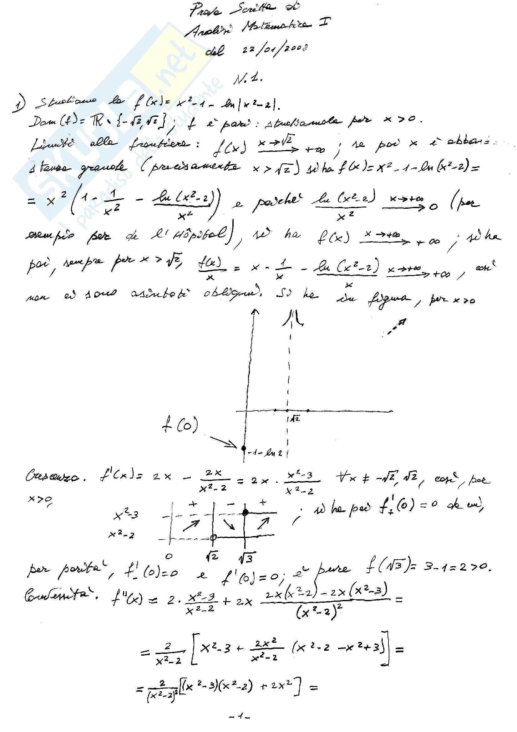 Analisi matematica uno - Testi e soluzioni Pag. 1